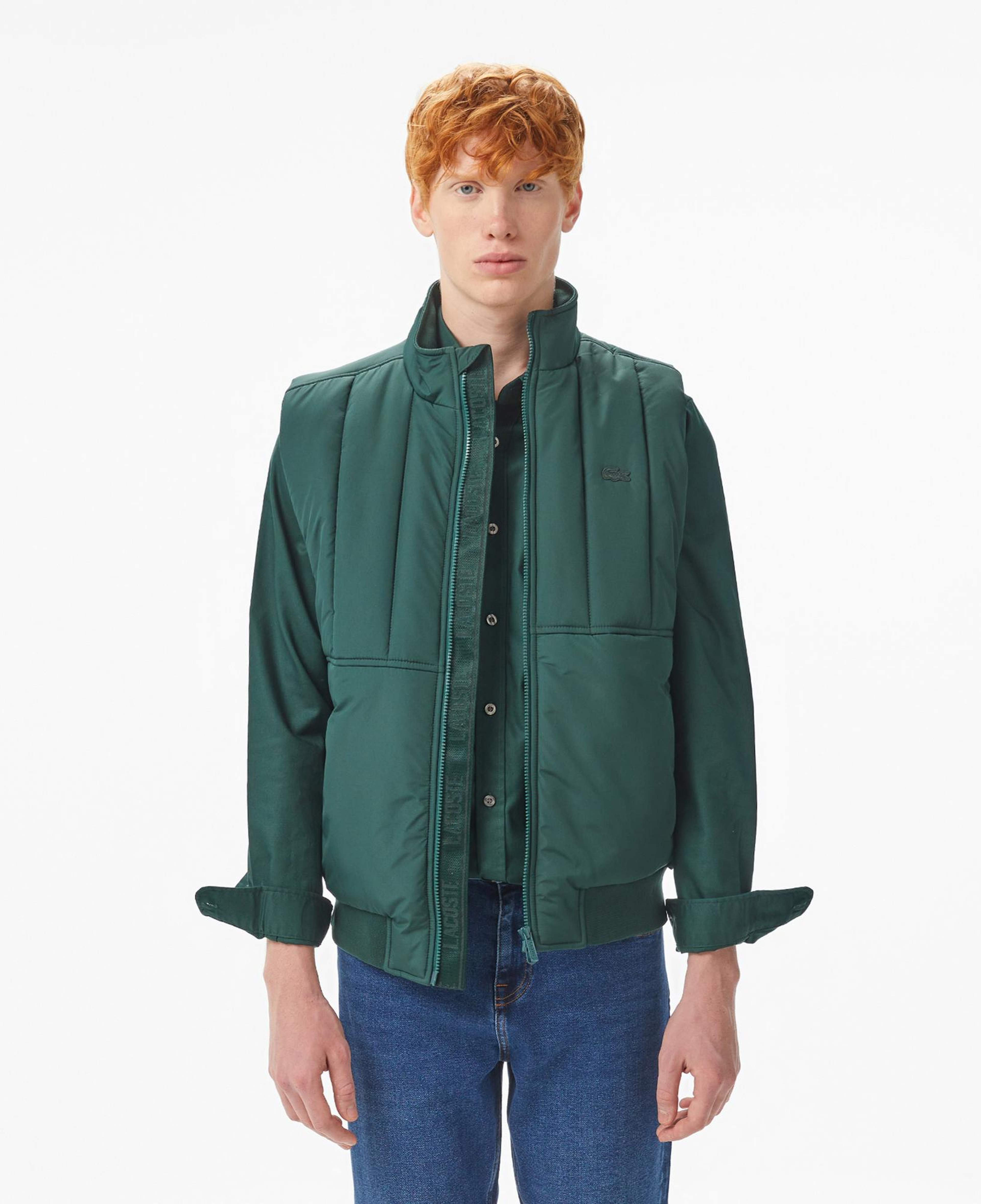 Lacoste Erkek Dik Yaka Koyu Yeşil Yelek