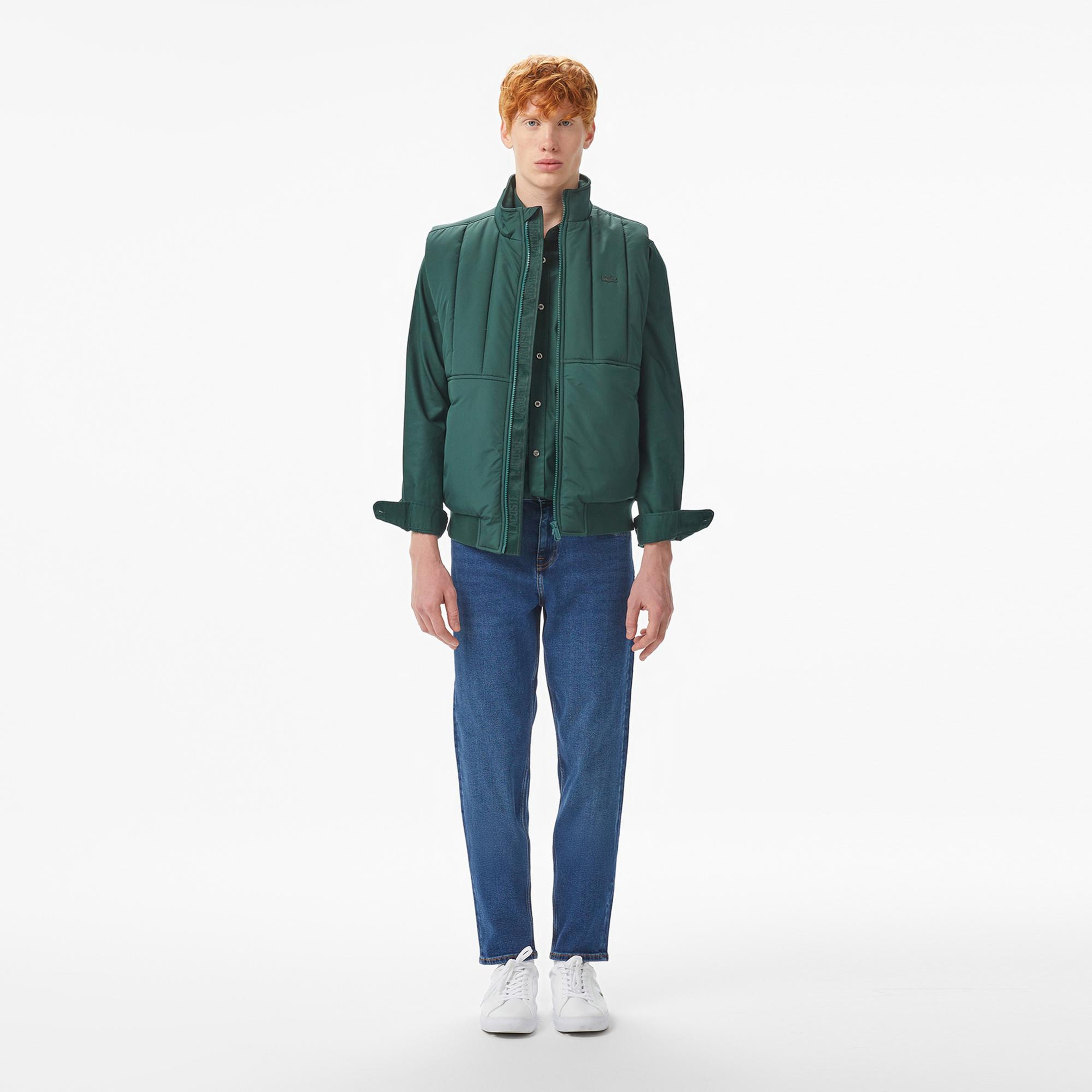 Lacoste Erkek Dik Yaka Koyu Yeşil Yelek