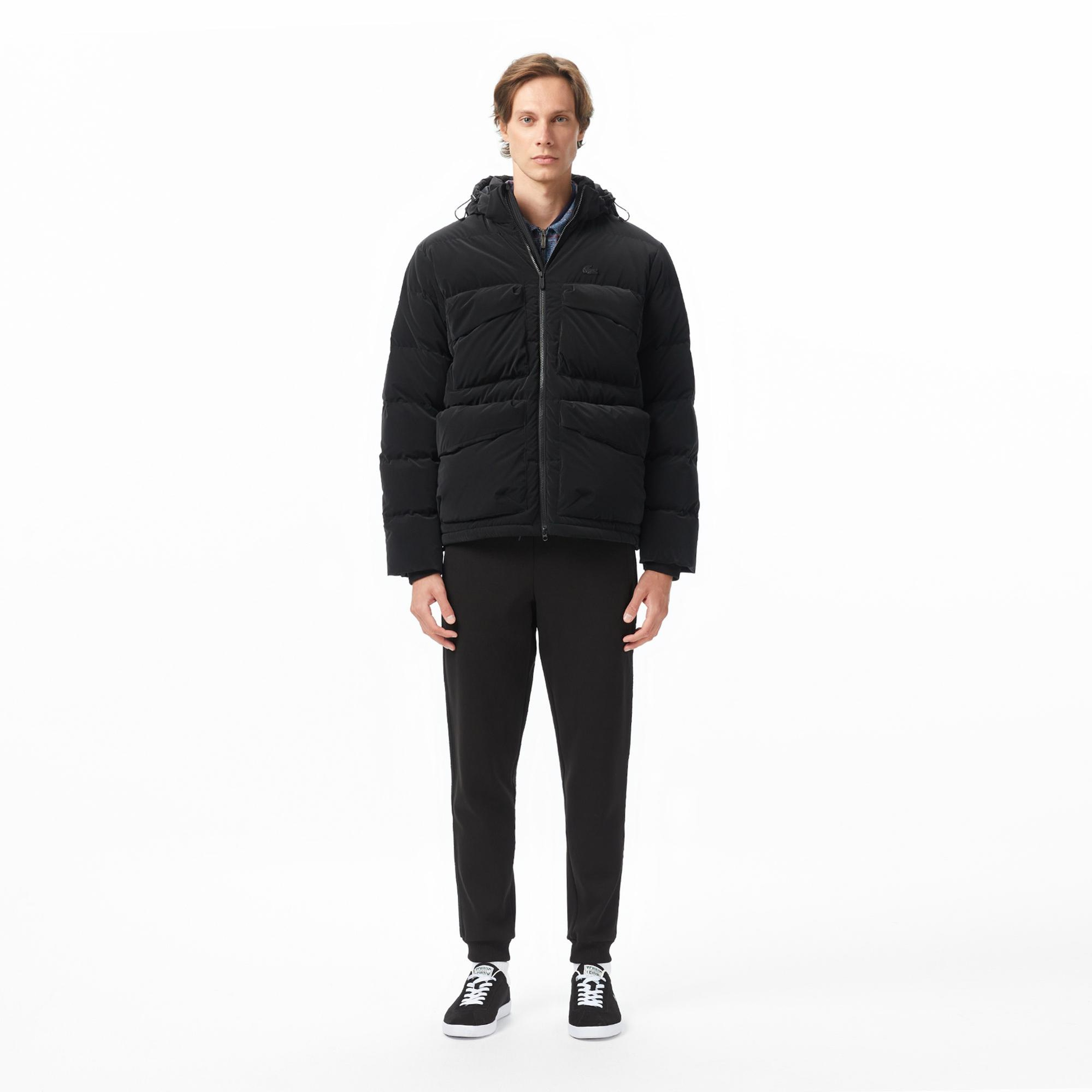 Lacoste Erkek Kapüşonlu Siyah Mont