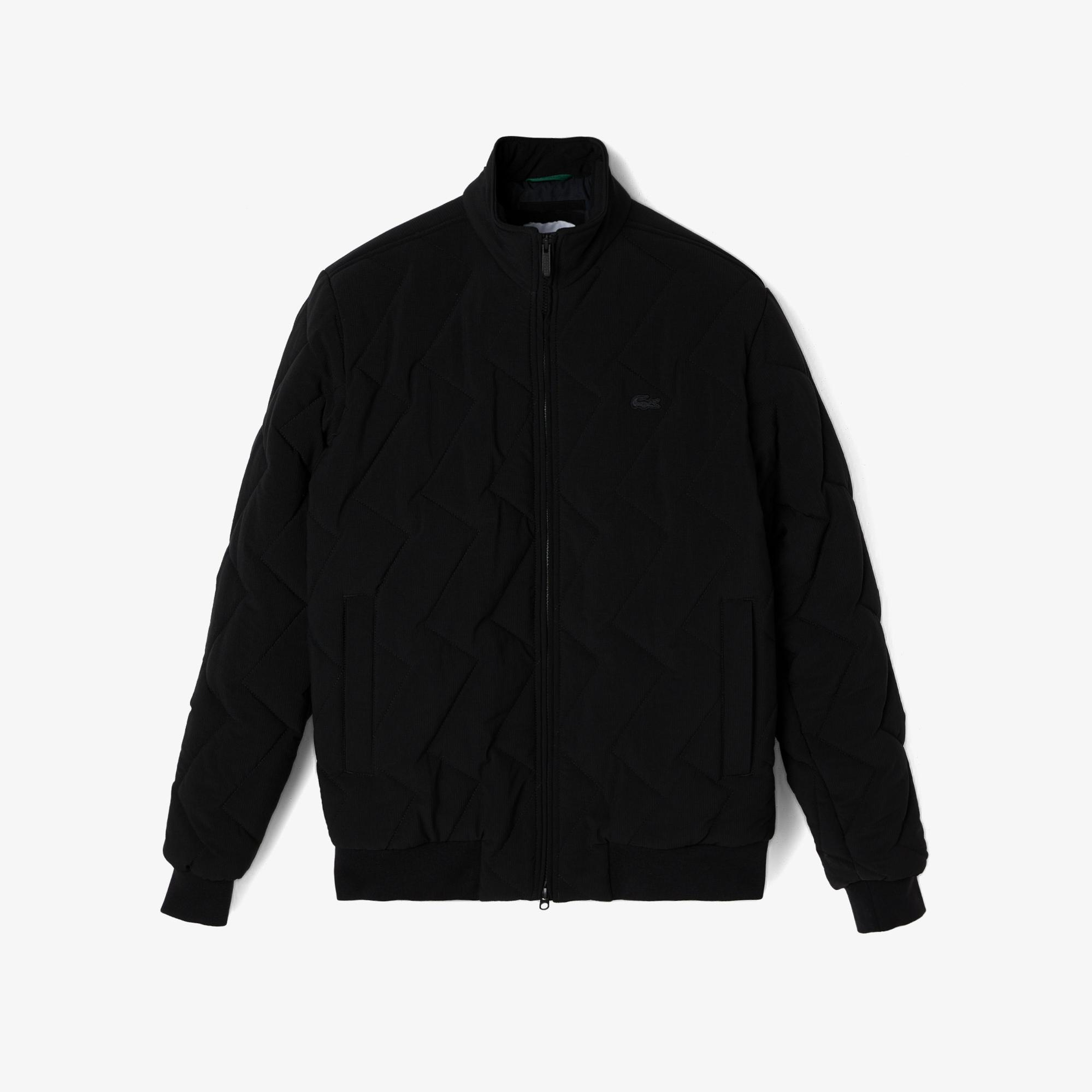 Lacoste Erkek Dik Yaka Kapitone Siyah Mont
