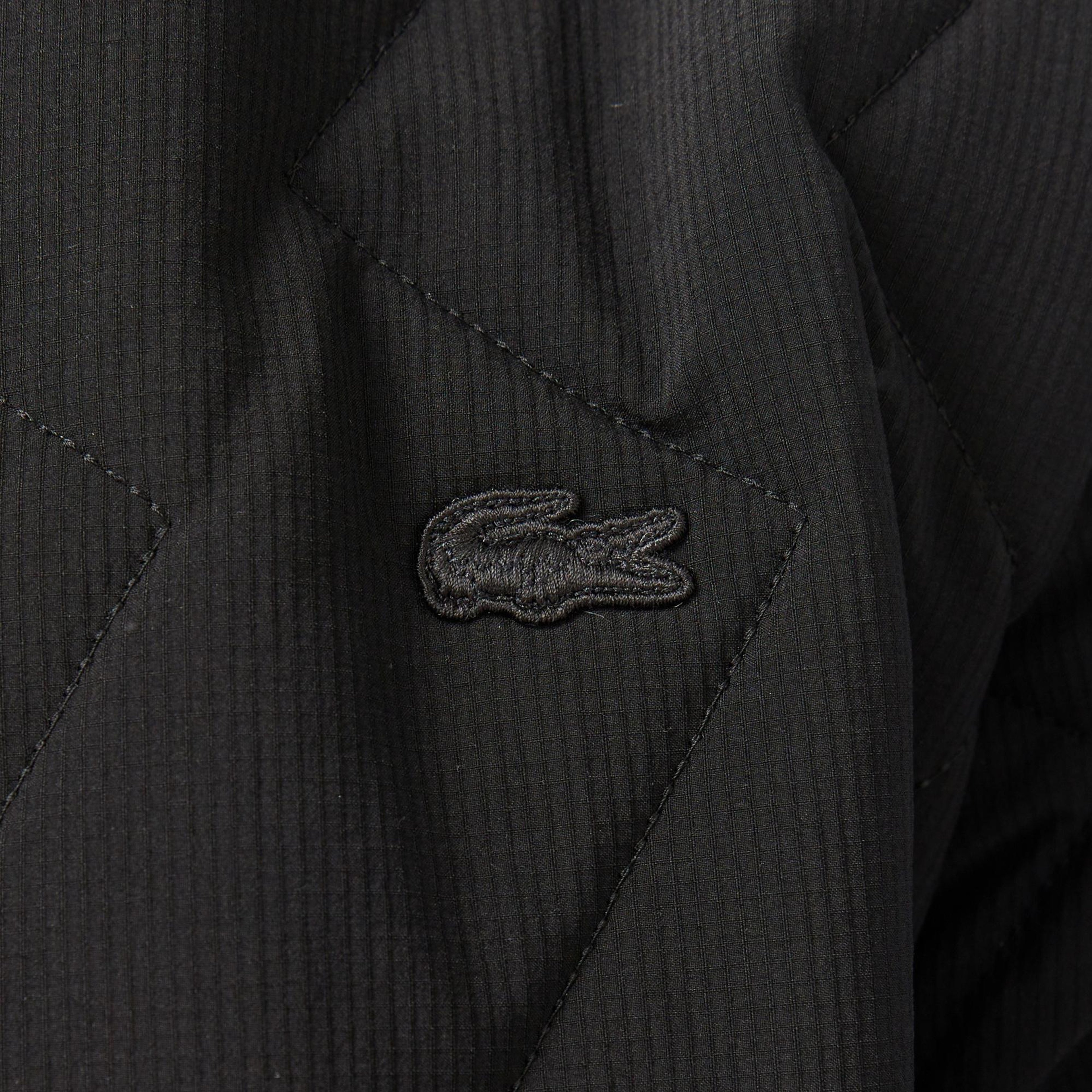Lacoste Erkek Dik Yaka Kapitone Siyah Mont