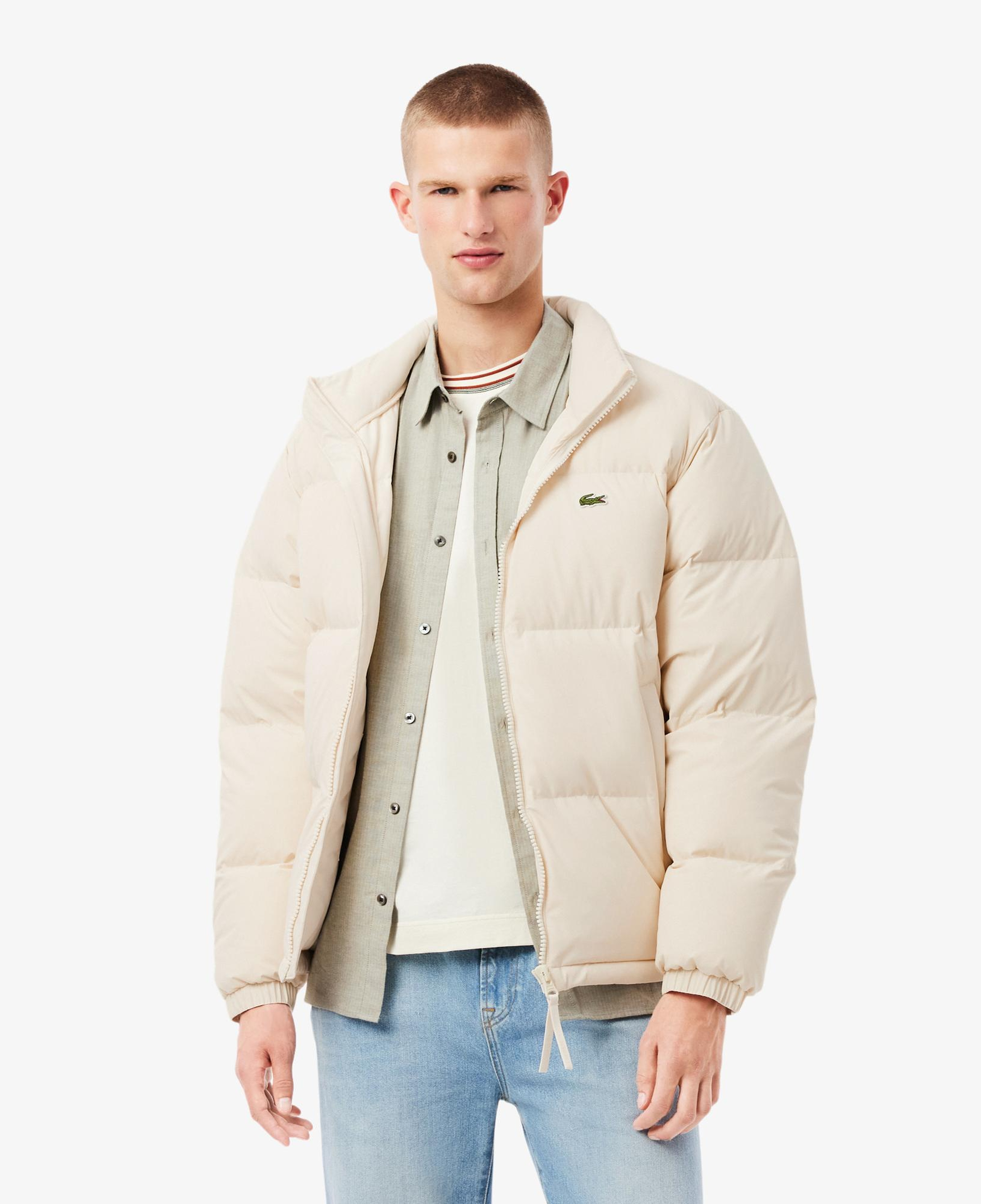 Lacoste Erkek Relaxed Fit Kapüşonlu Krem Mont