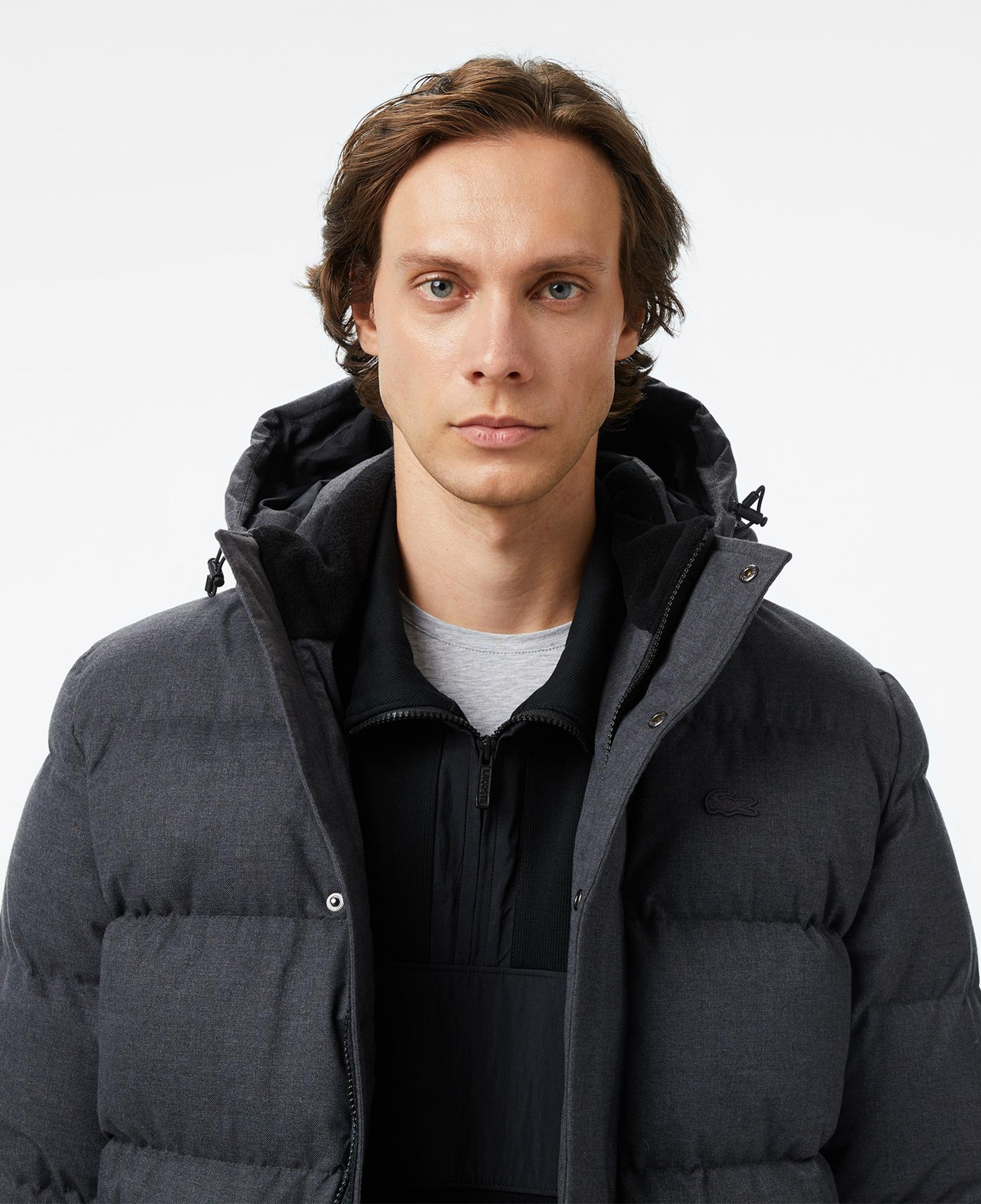 Lacoste Erkek Kapüşonlu Koyu Gri Mont