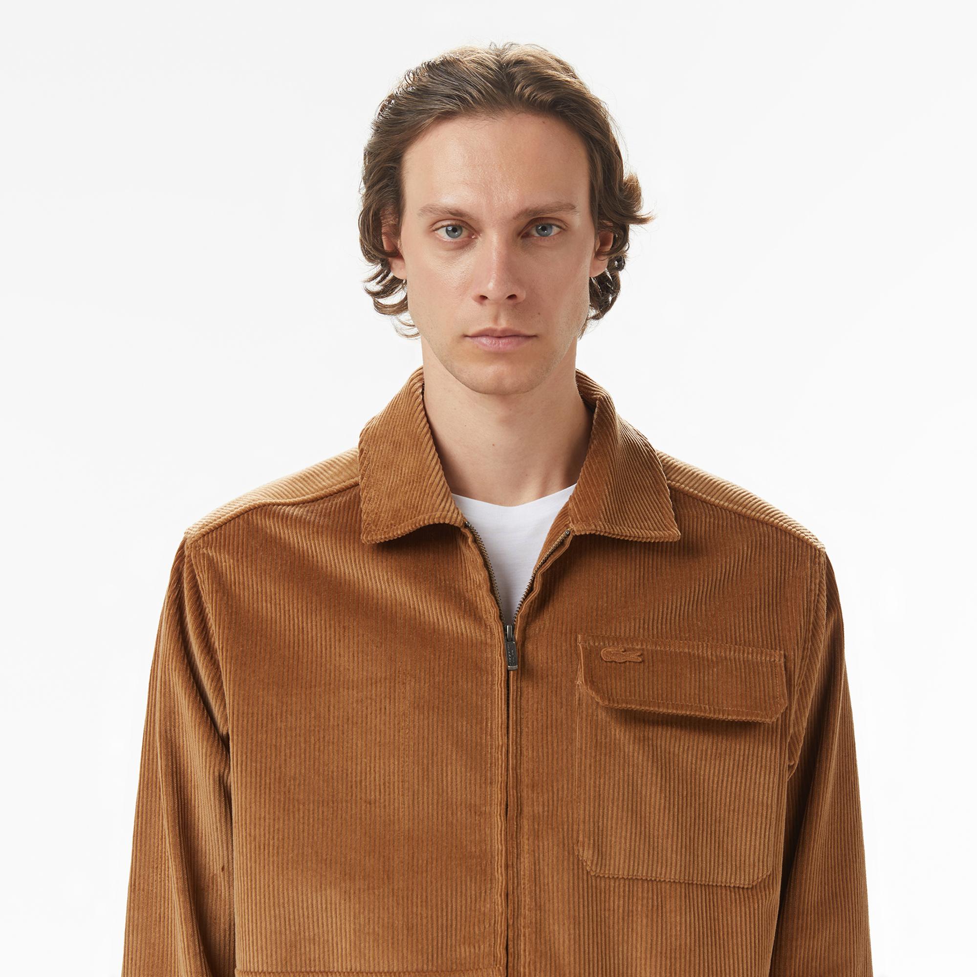 Lacoste Erkek Relaxed Fit Fermuarlı Kahverengi Dış Gömlek