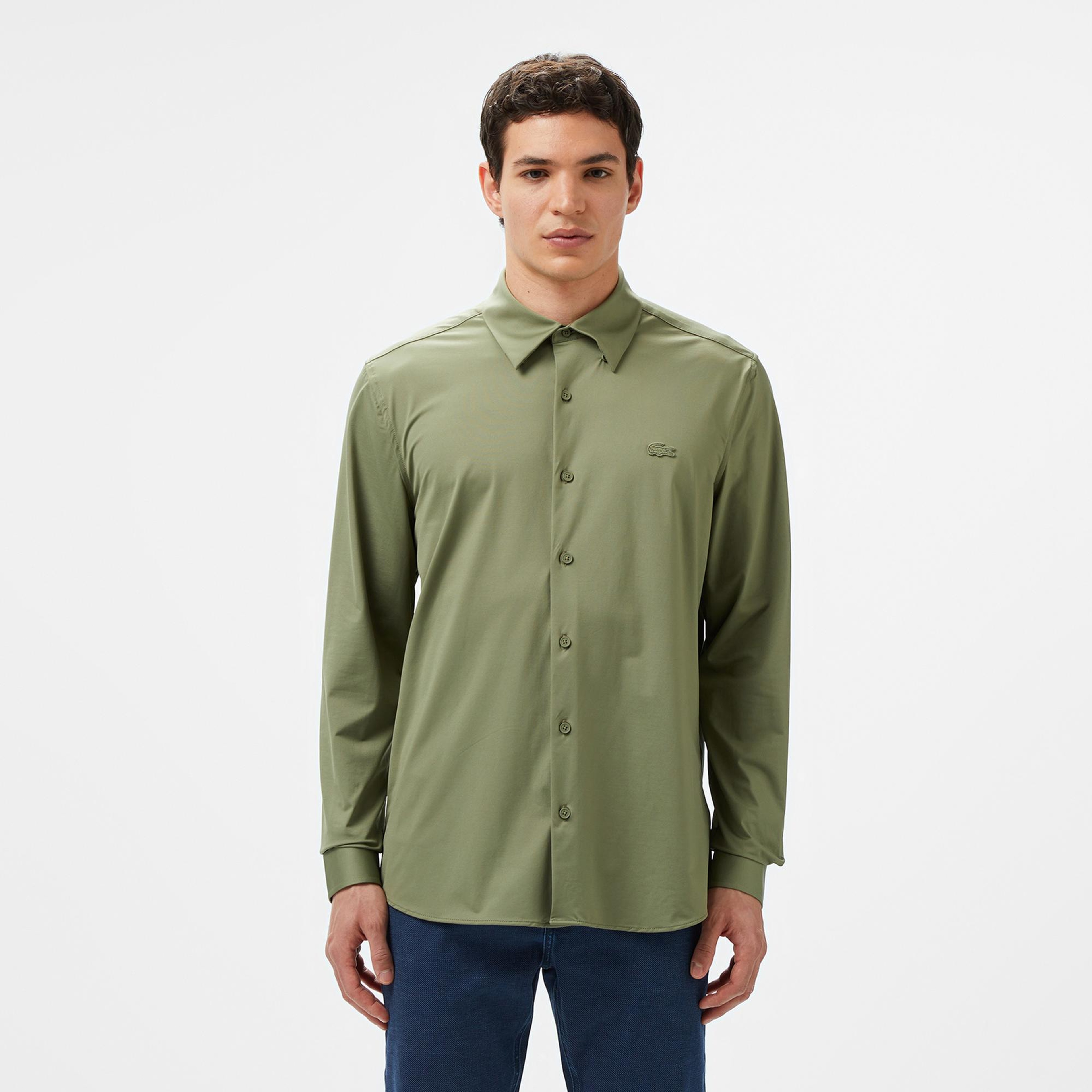 Lacoste Erkek Slim Fit Haki Gömlek