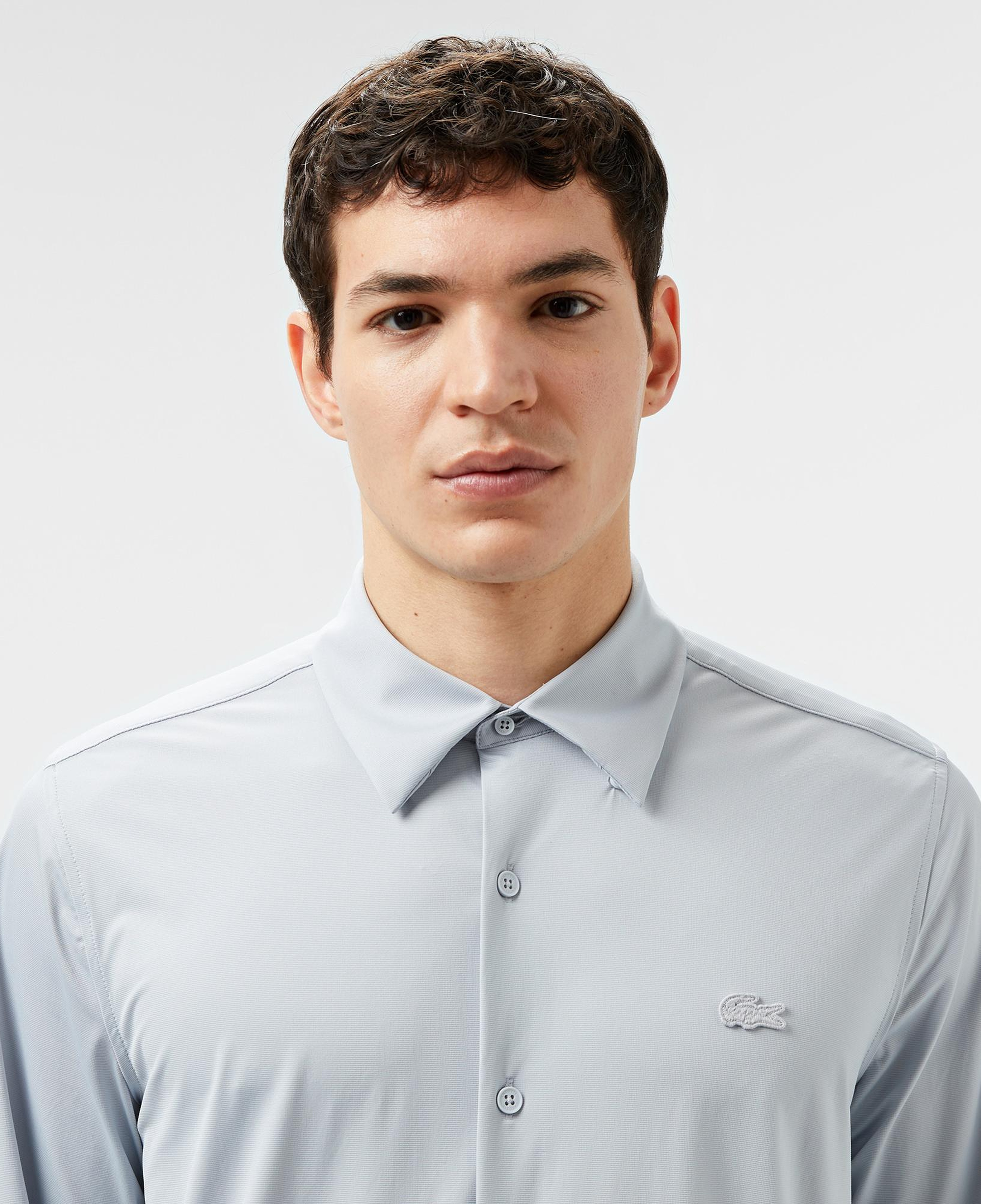 Lacoste Erkek Slim Fit Gri Gömlek