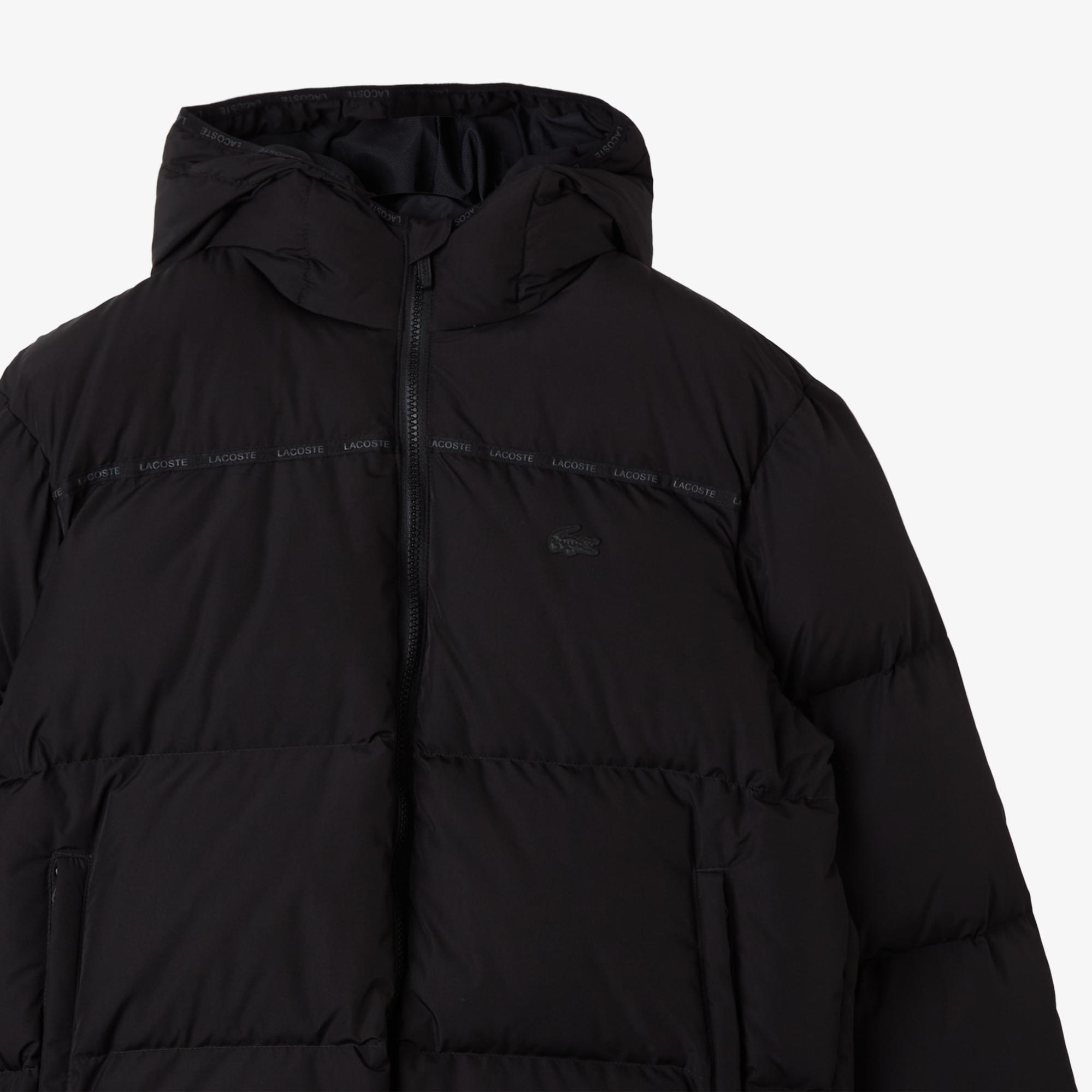 Lacoste Erkek Kapüşonlu Siyah Mont