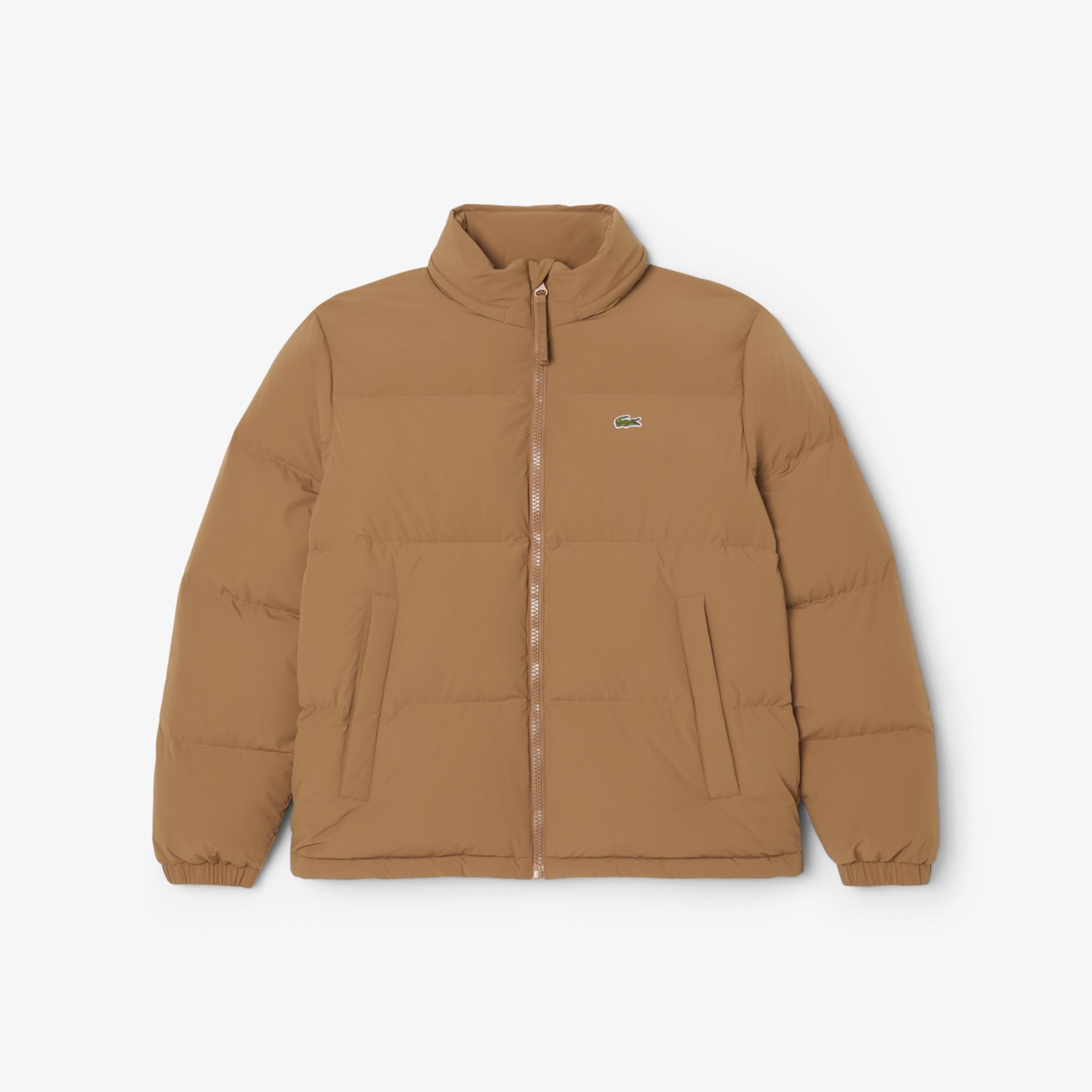 Lacoste Erkek Relaxed Fit Kapüşonlu Koyu Kahverengi Mont