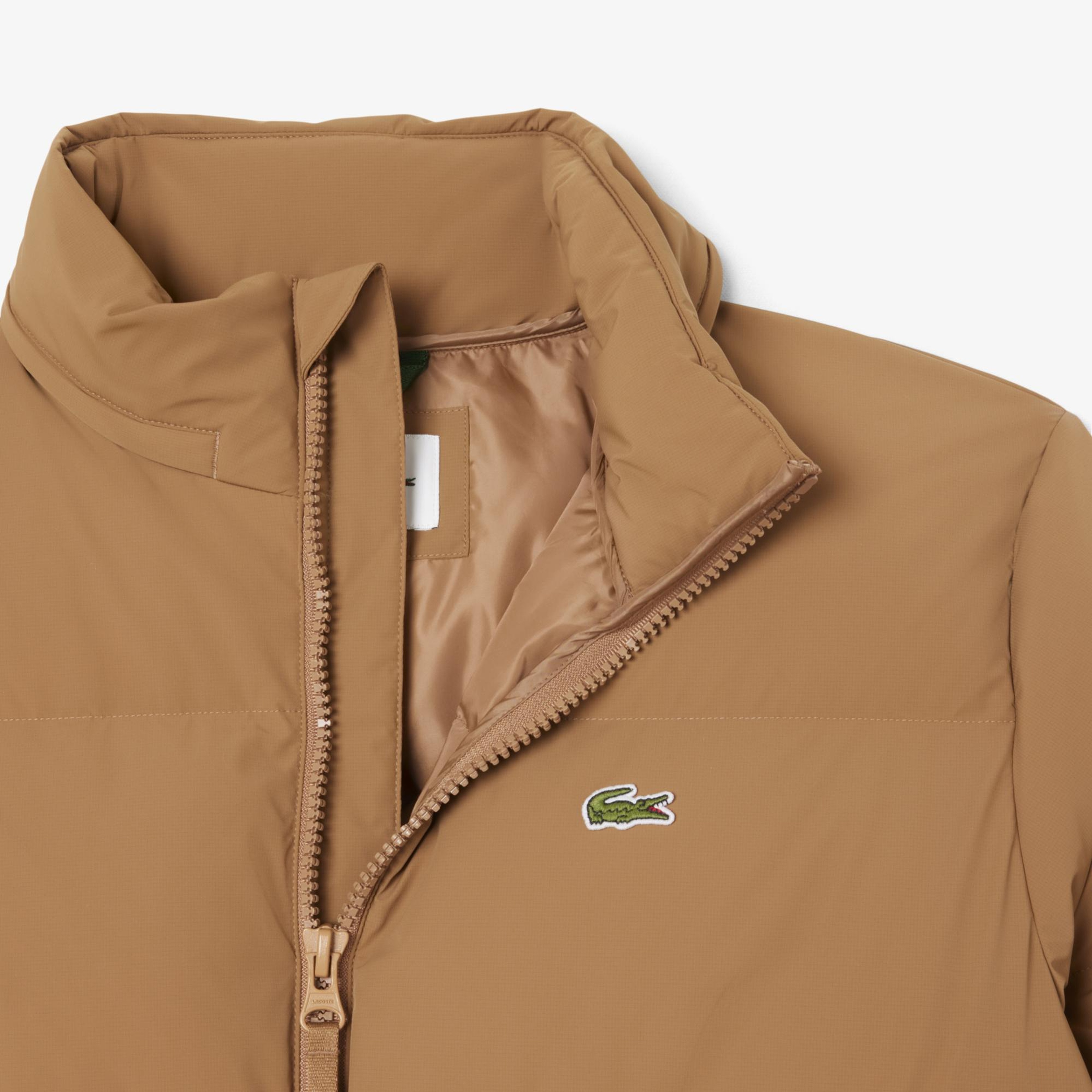Lacoste Erkek Relaxed Fit Kapüşonlu Koyu Kahverengi Mont