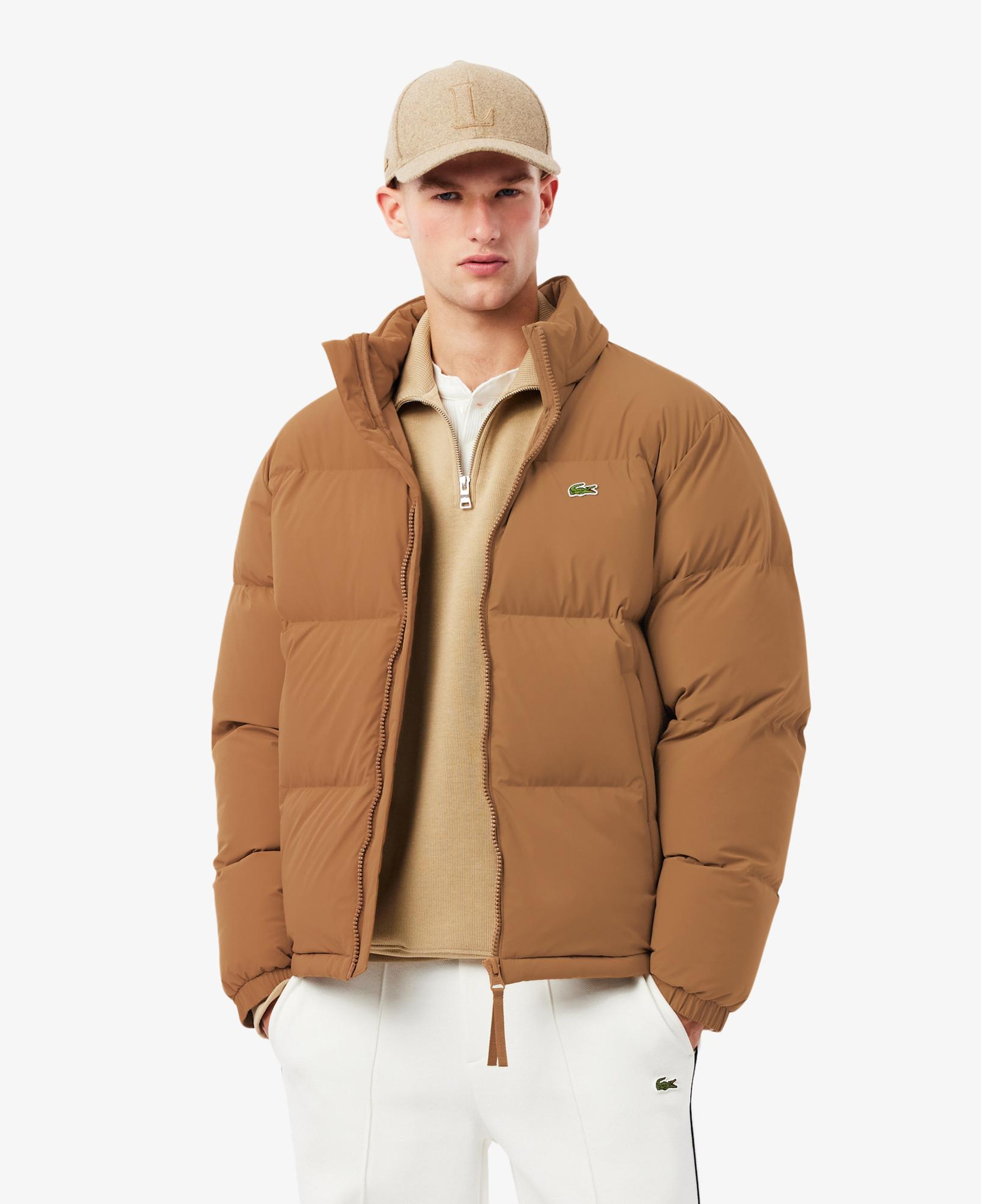 Lacoste Erkek Relaxed Fit Kapüşonlu Koyu Kahverengi Mont