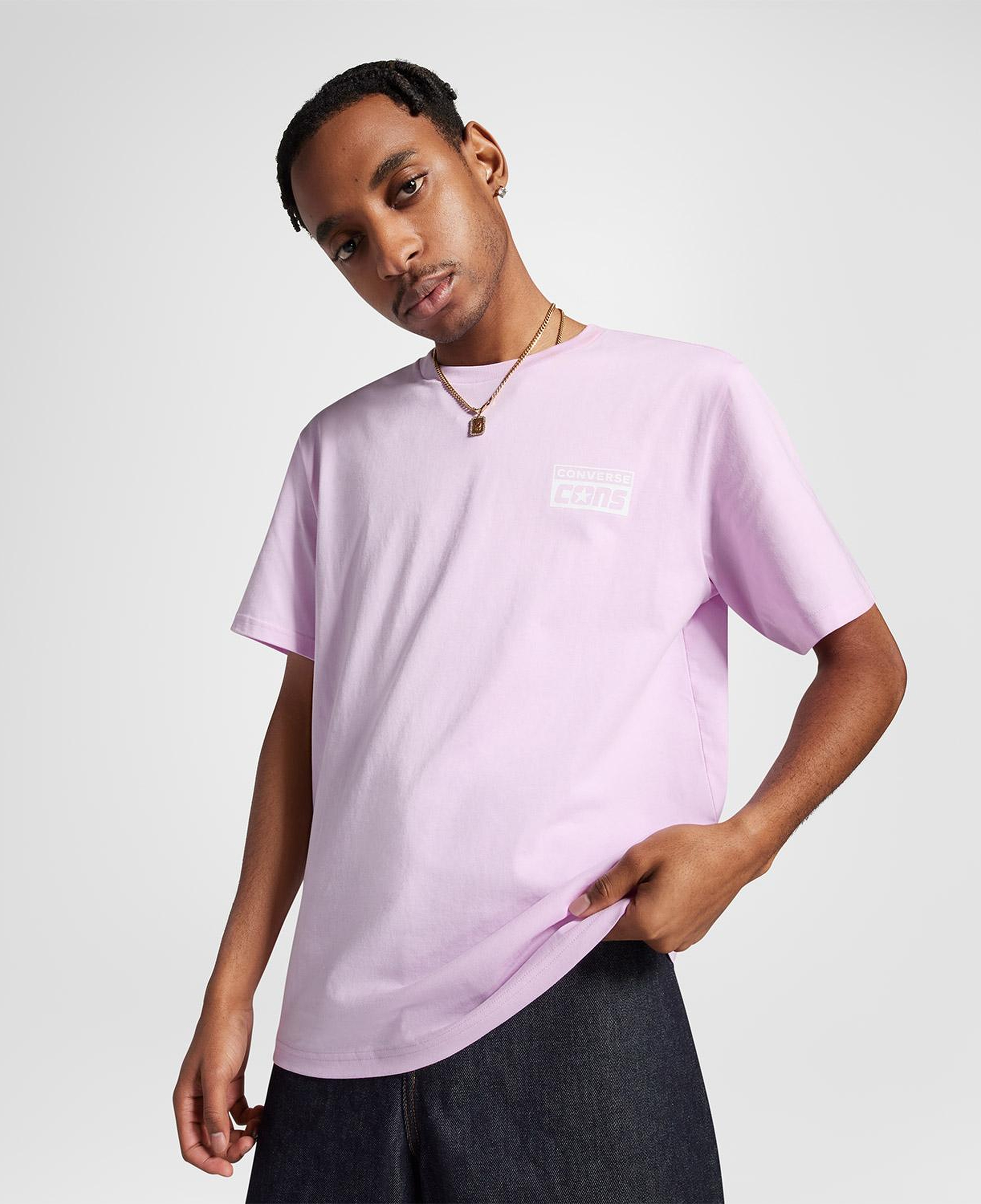 Converse Grafik Baskılı Erkek Lila T-Shirt