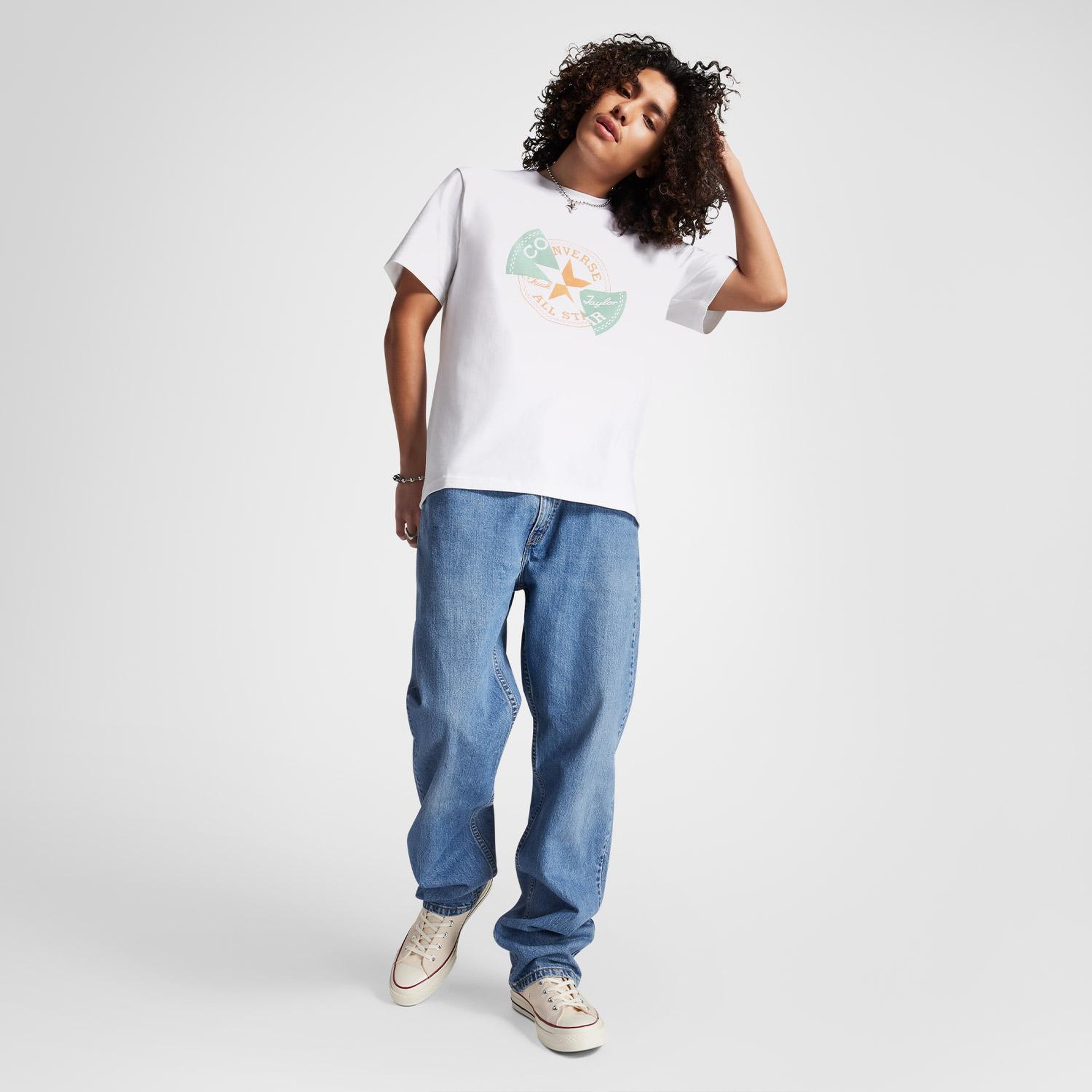 Converse Distorted Erkek Beyaz T-Shirt