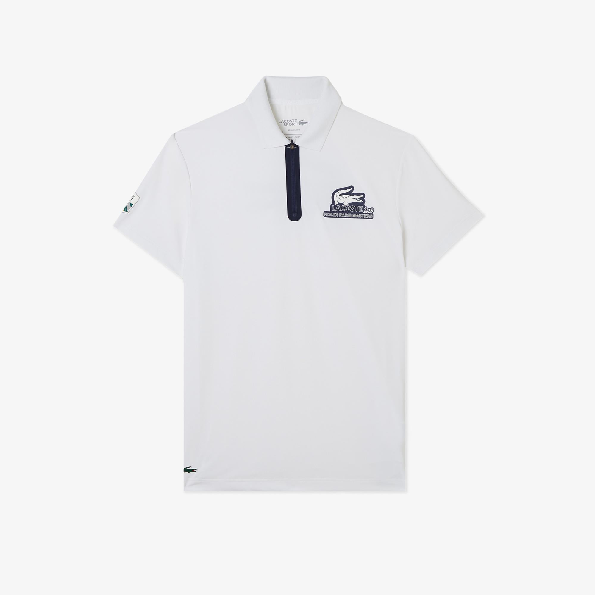 Lacoste Rolex Paris Masters Erkek Regular Fit Baskılı Beyaz Polo