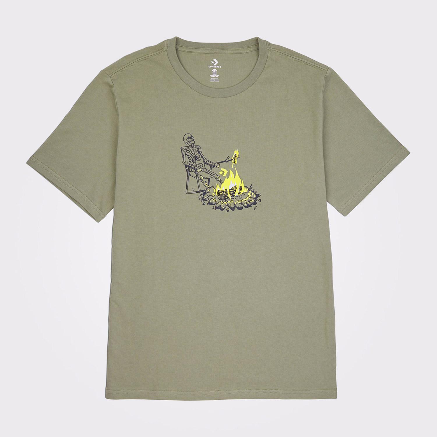 Converse Sizzling Skeleton Erkek Haki T-Shirt