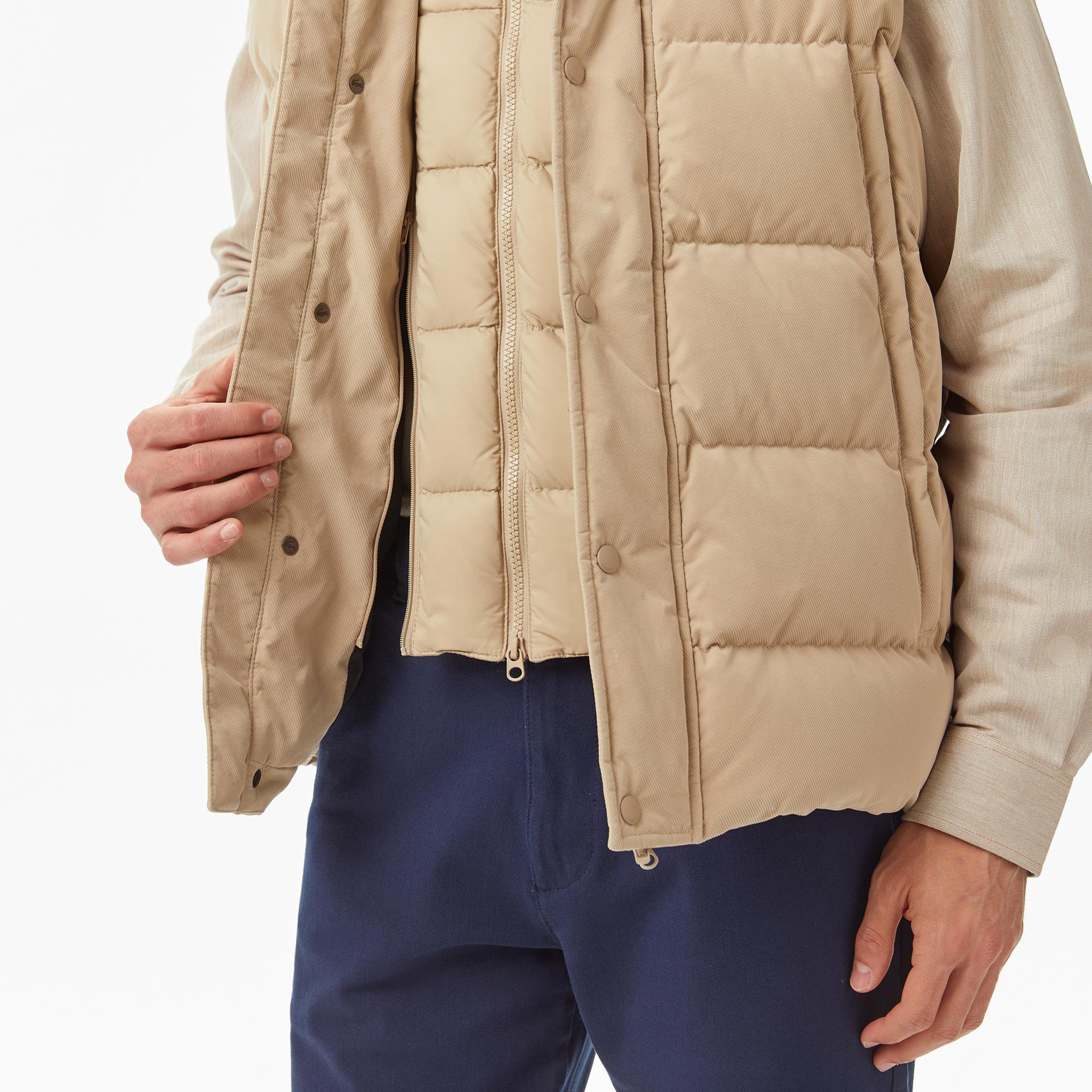 Lacoste Erkek Kapüşonlu Açık Kahverengi Yelek