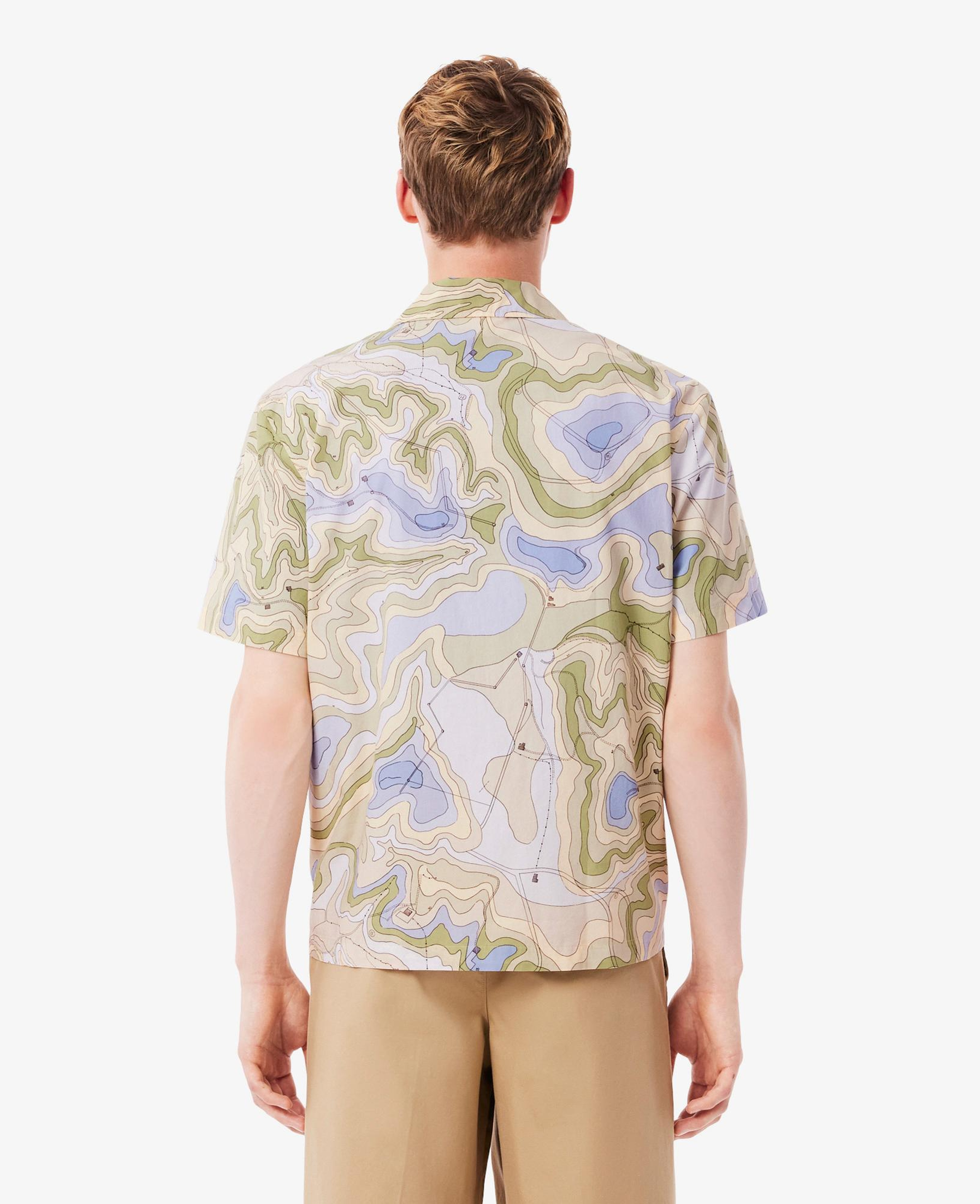 Lacoste Erkek Relaxed Fit Kısa Kollu Desenli Bej Gömlek