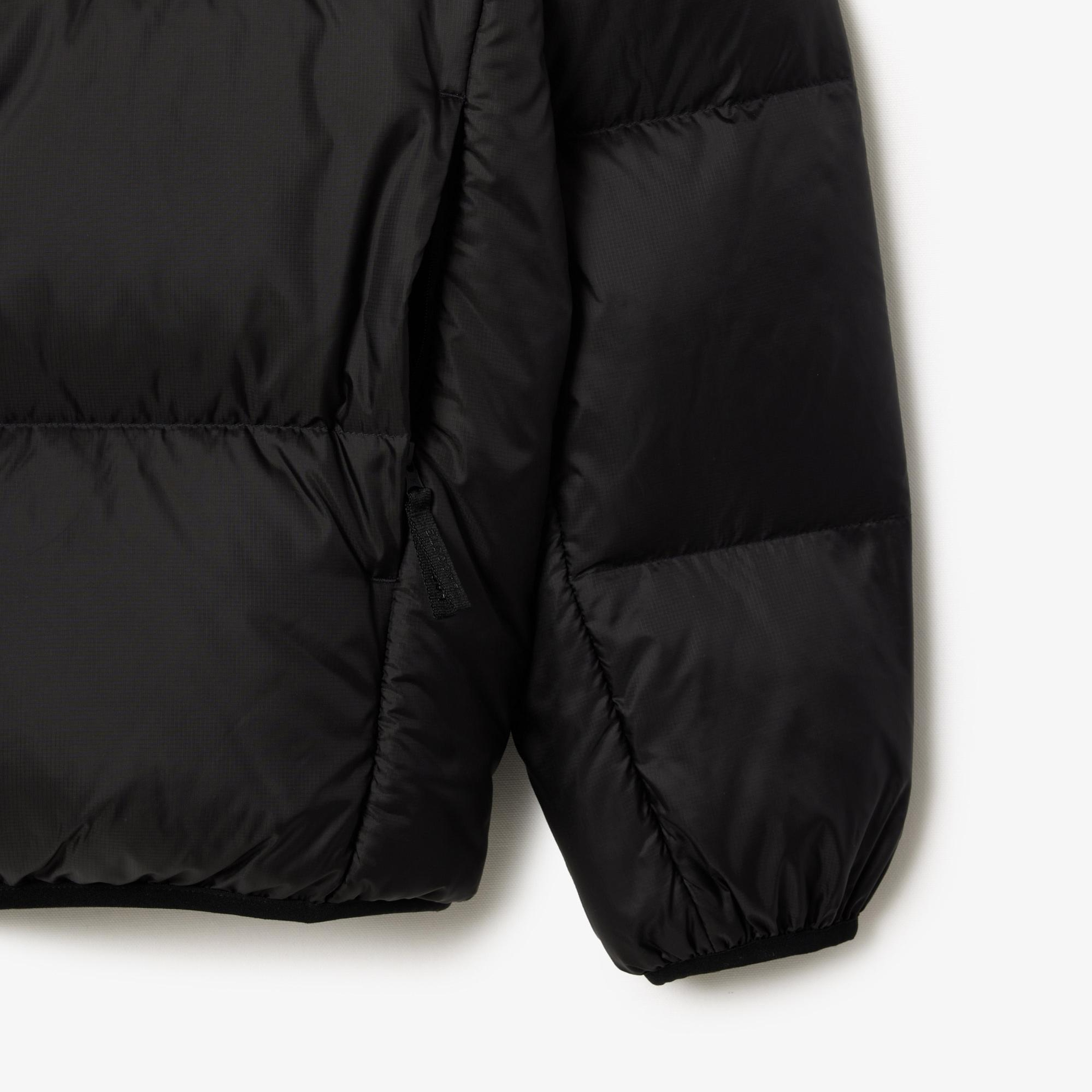 Lacoste Erkek Relaxed Fit Kapüşonlu Siyah Şişme Mont