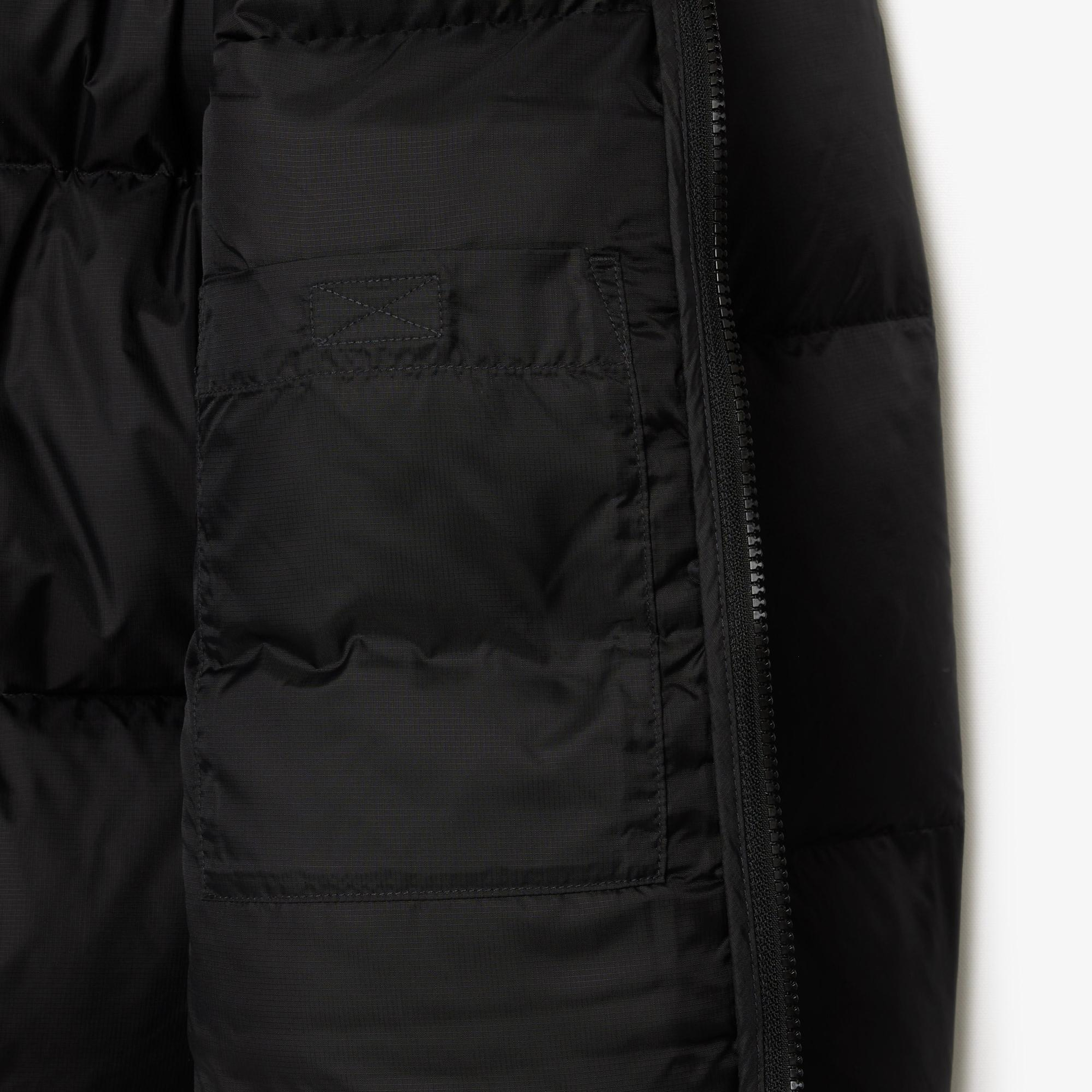 Lacoste Erkek Relaxed Fit Kapüşonlu Siyah Şişme Mont