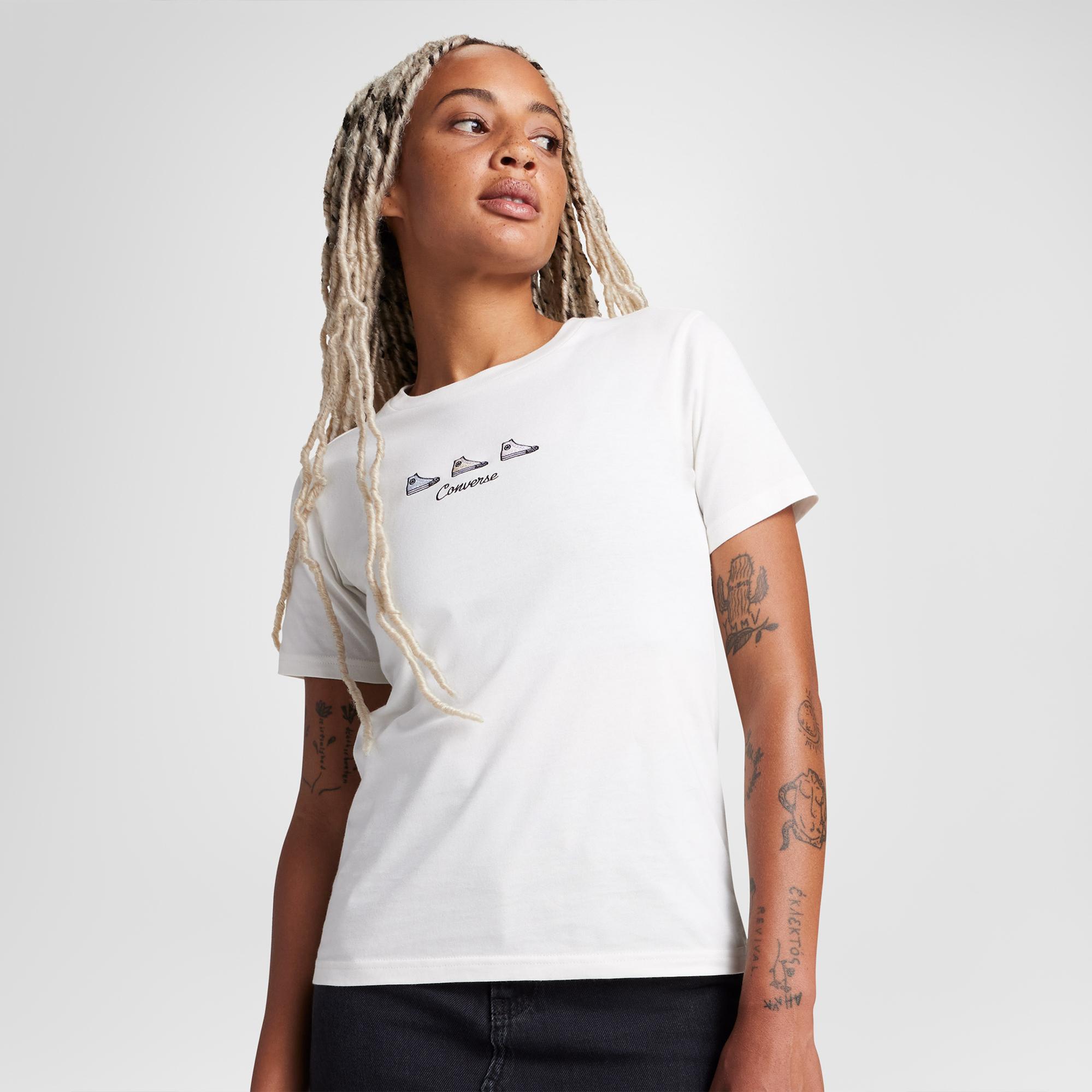 Converse Kadın Beyaz T-Shirt