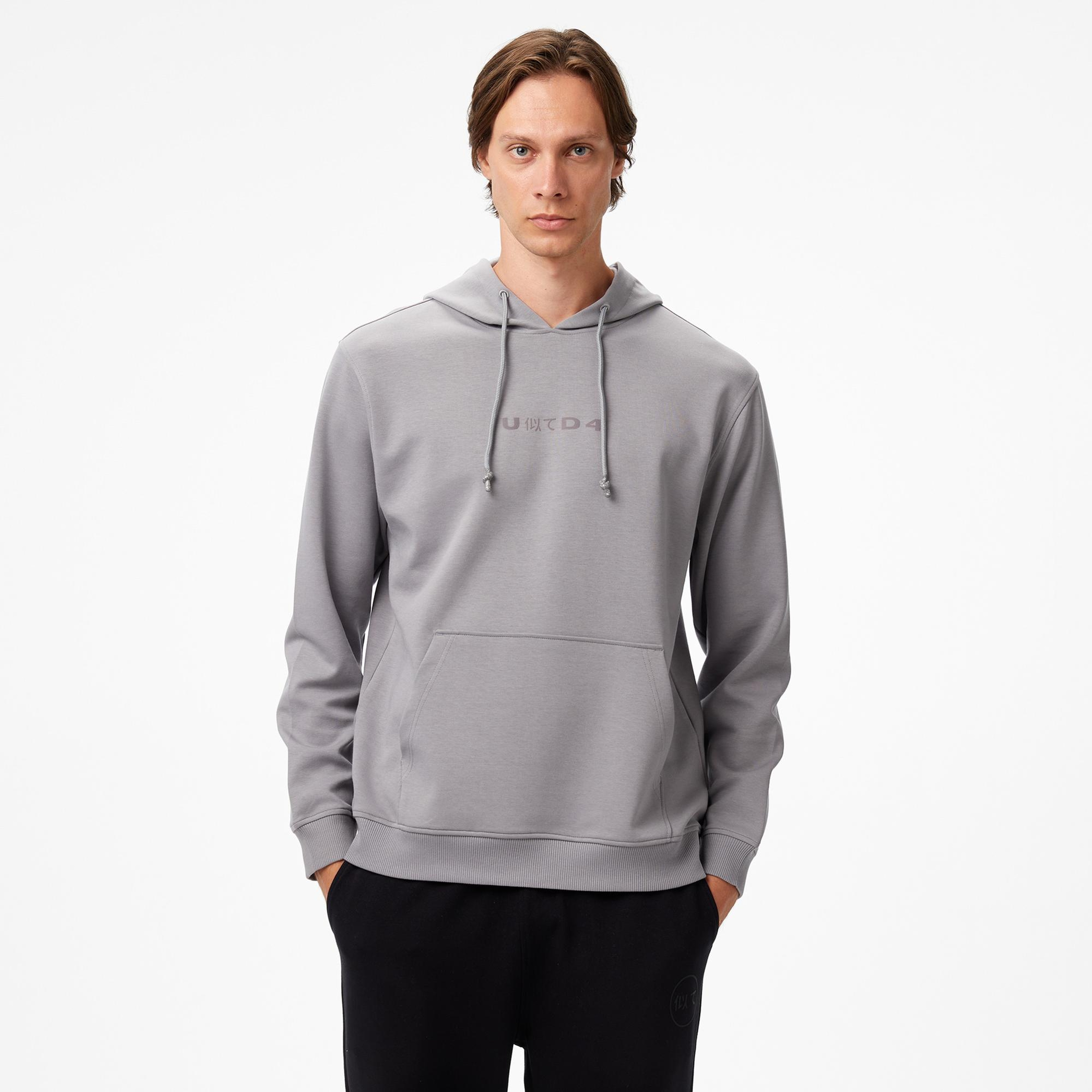 UNITED4 Classic Erkek Gri Hoodie