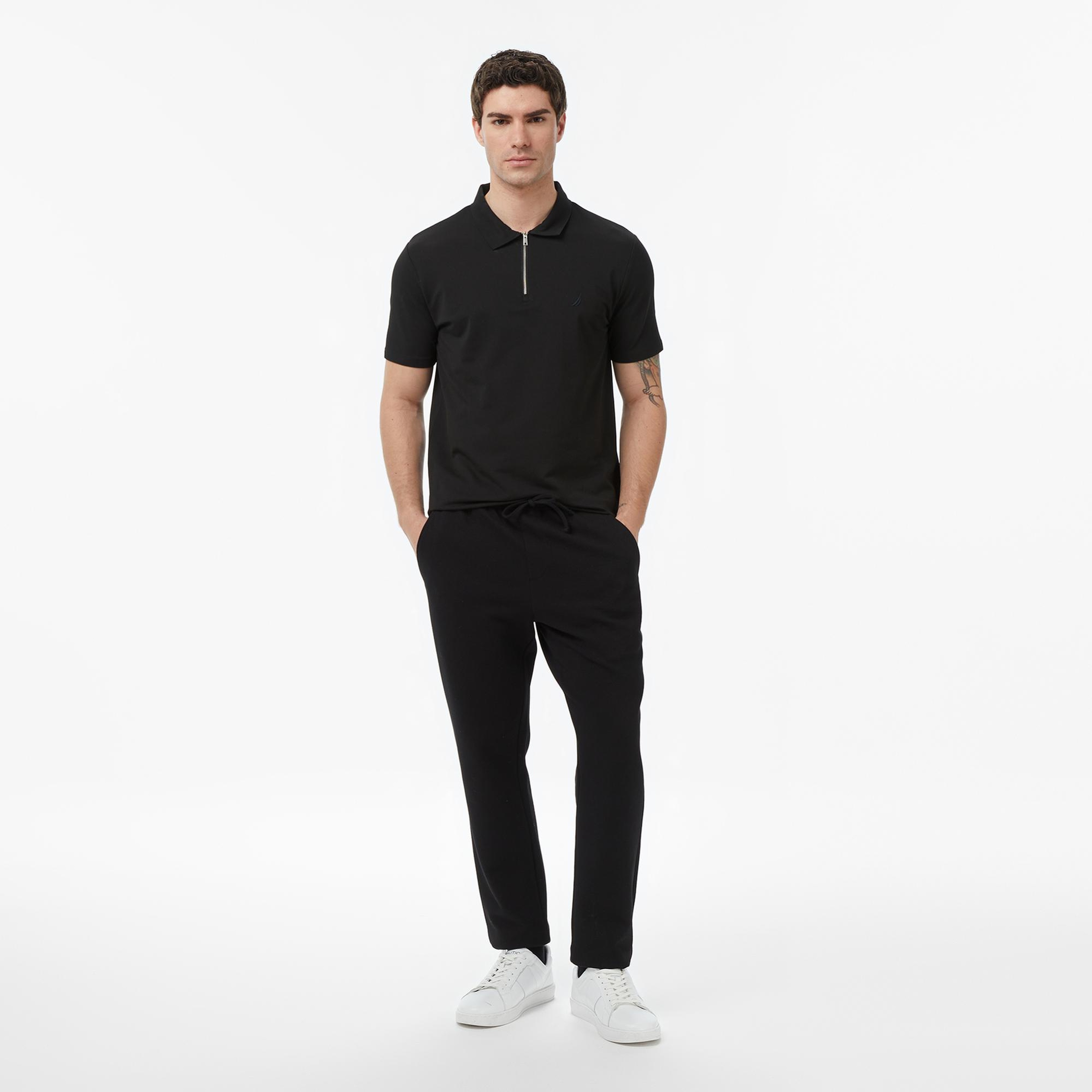 Nautica Erkek Siyah Regular Fit Polo Yaka T-Shirt