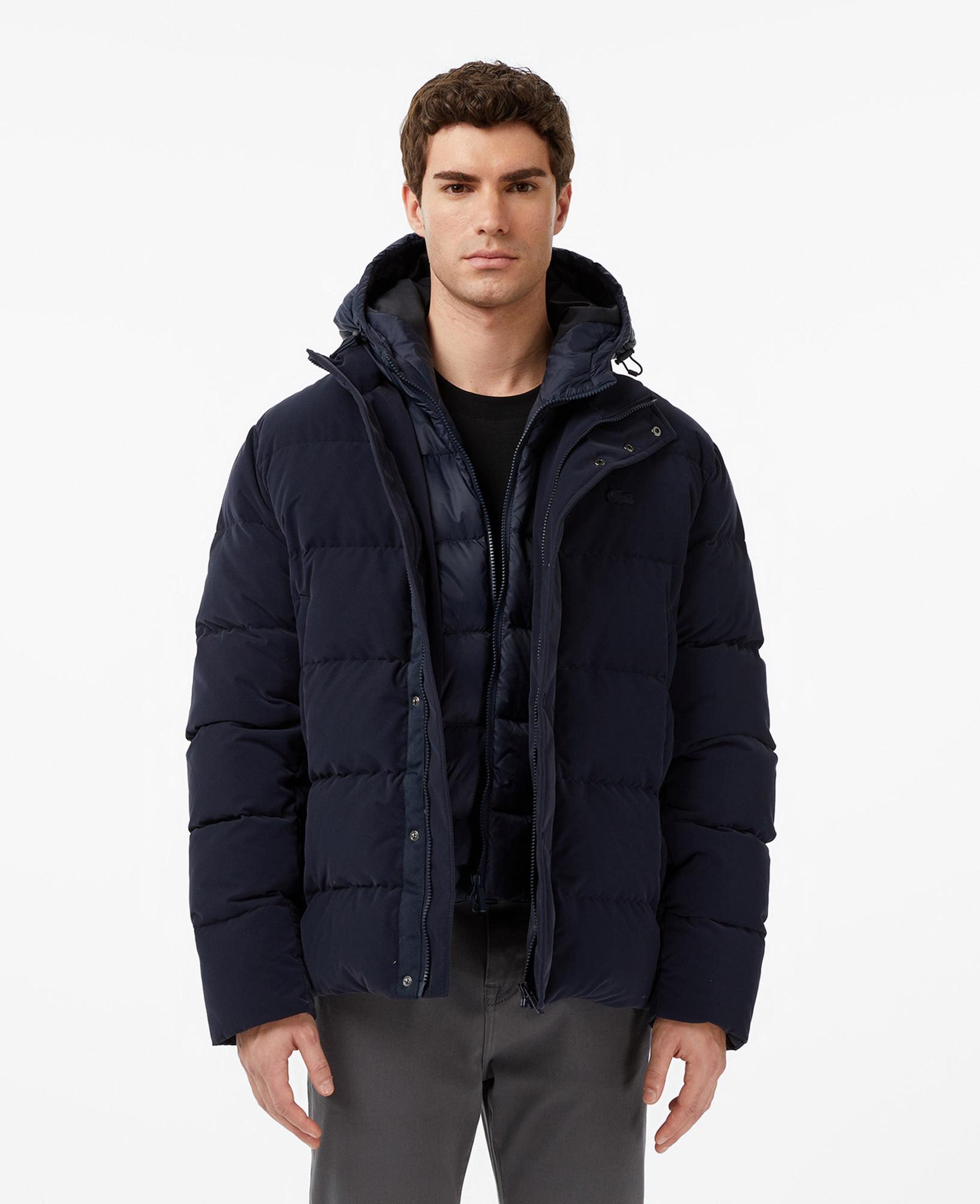 Lacoste Erkek Kapüşonlu Lacivert Mont