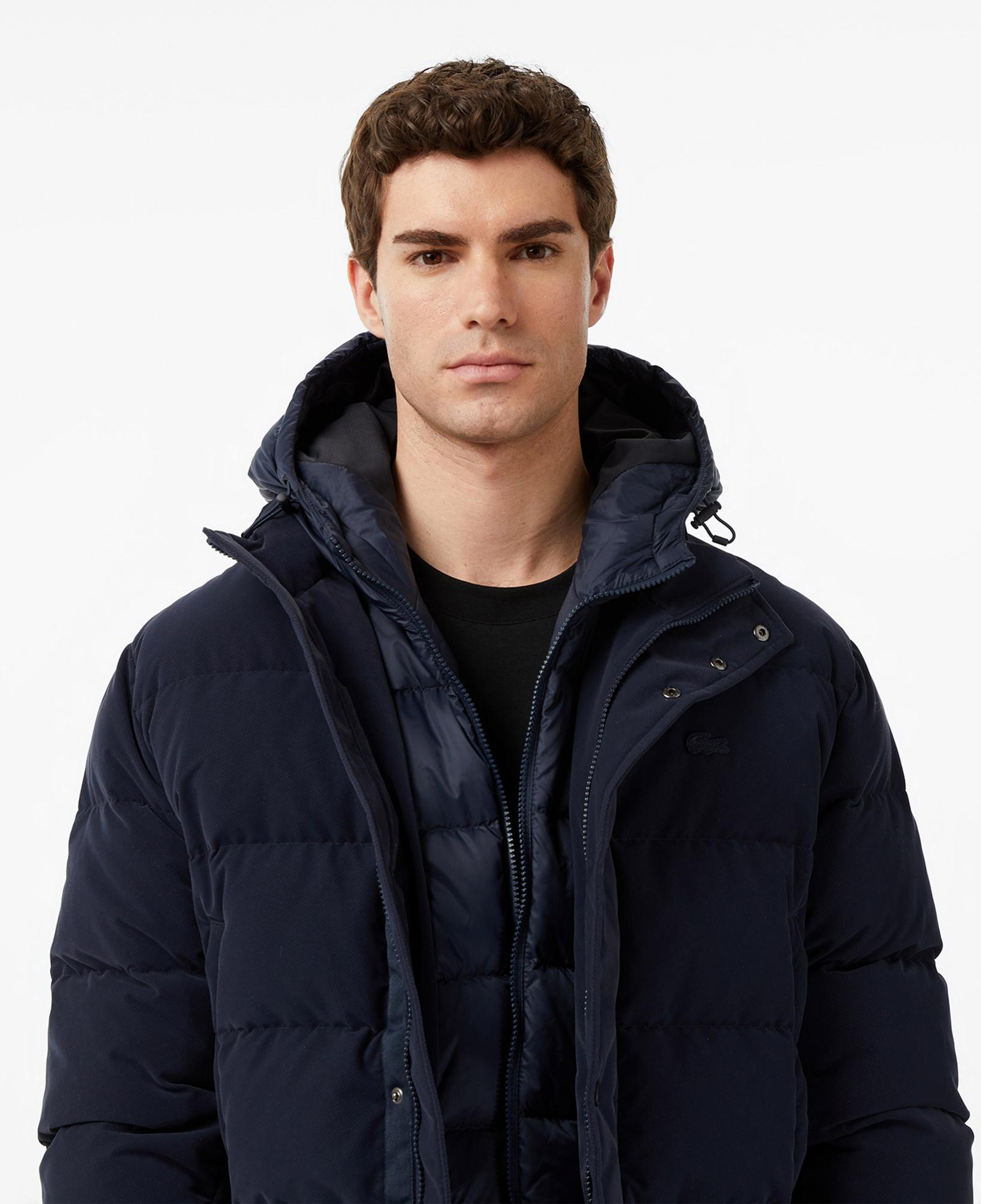 Lacoste Erkek Kapüşonlu Lacivert Mont