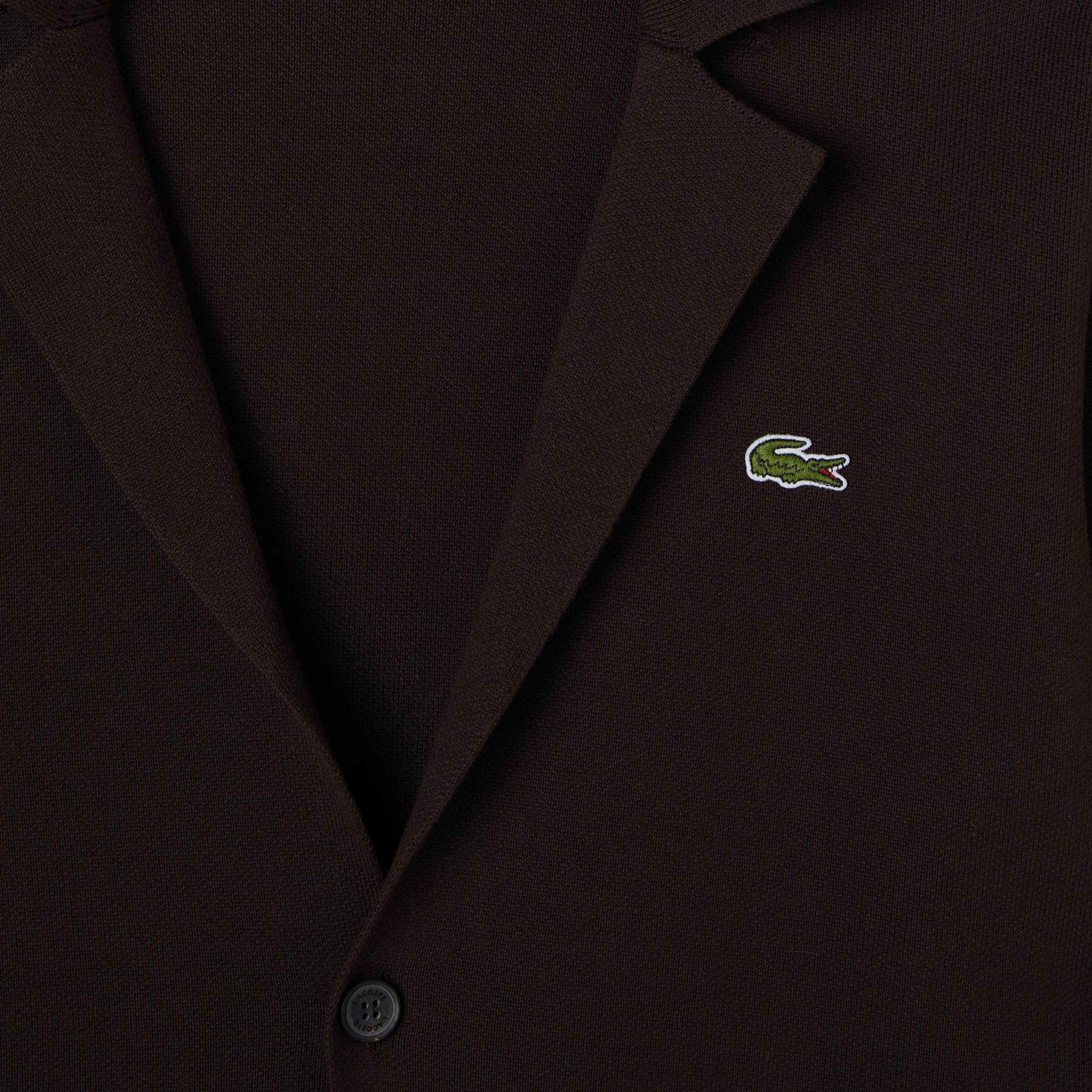 Lacoste Erkek Classic Fit V Yaka Kahverengi Hırka