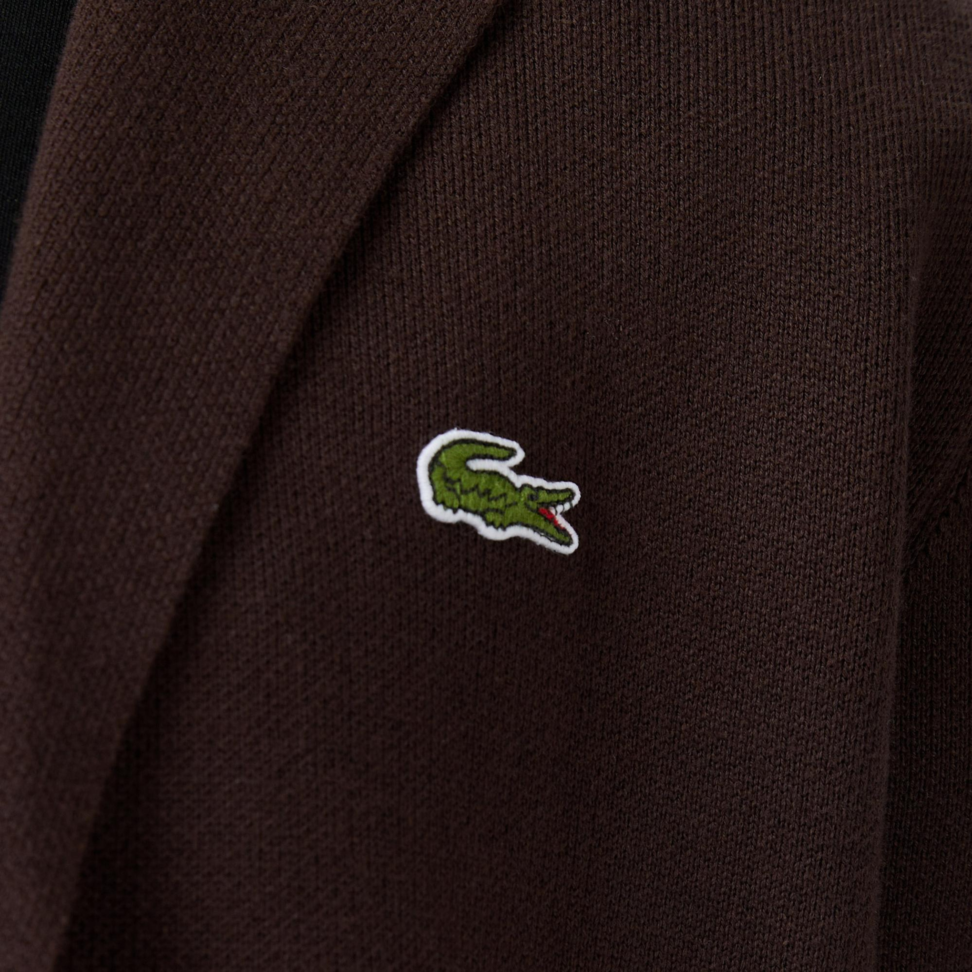 Lacoste Erkek Classic Fit V Yaka Kahverengi Hırka