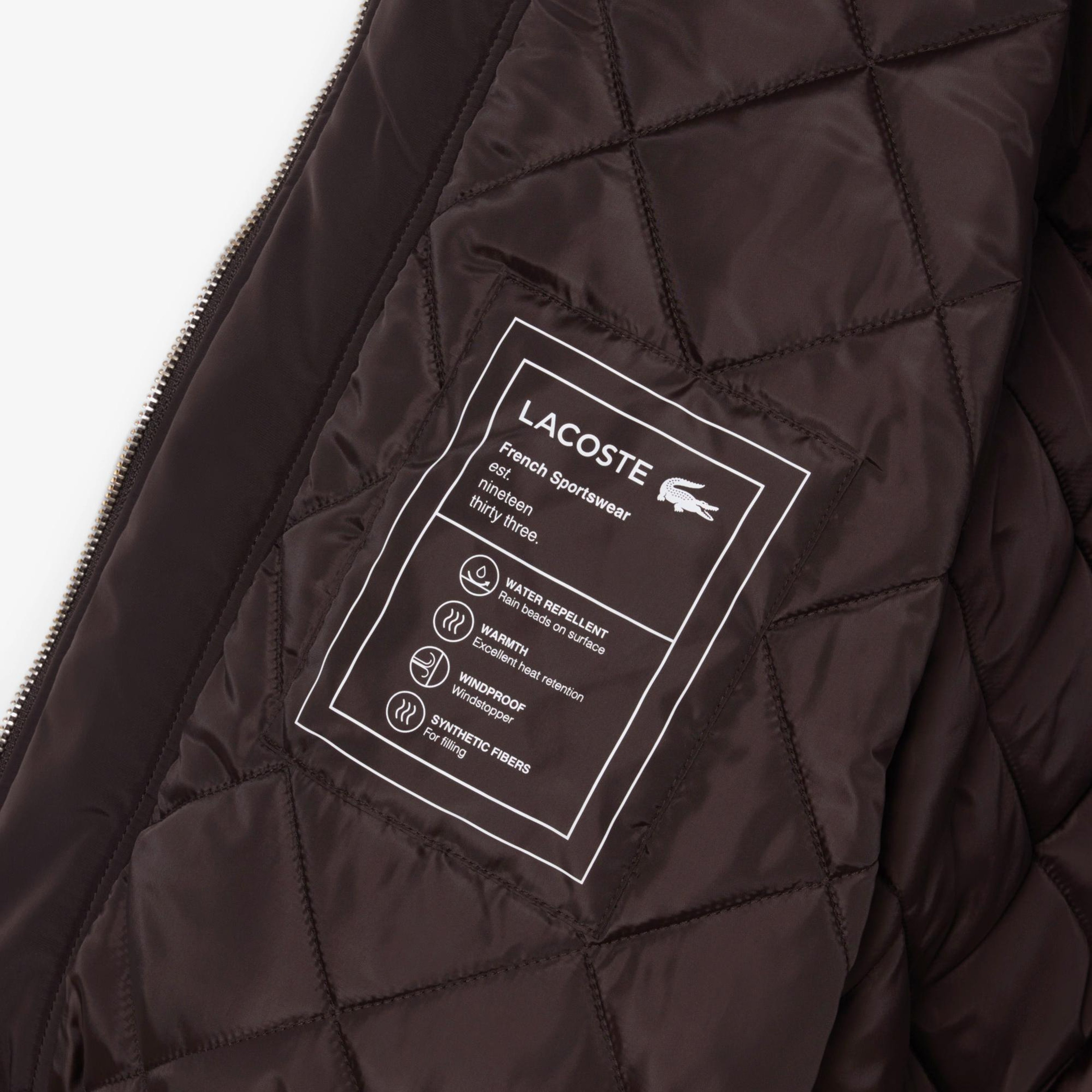 Lacoste Erkek Classic Fit Kahverengi Bomber Ceket