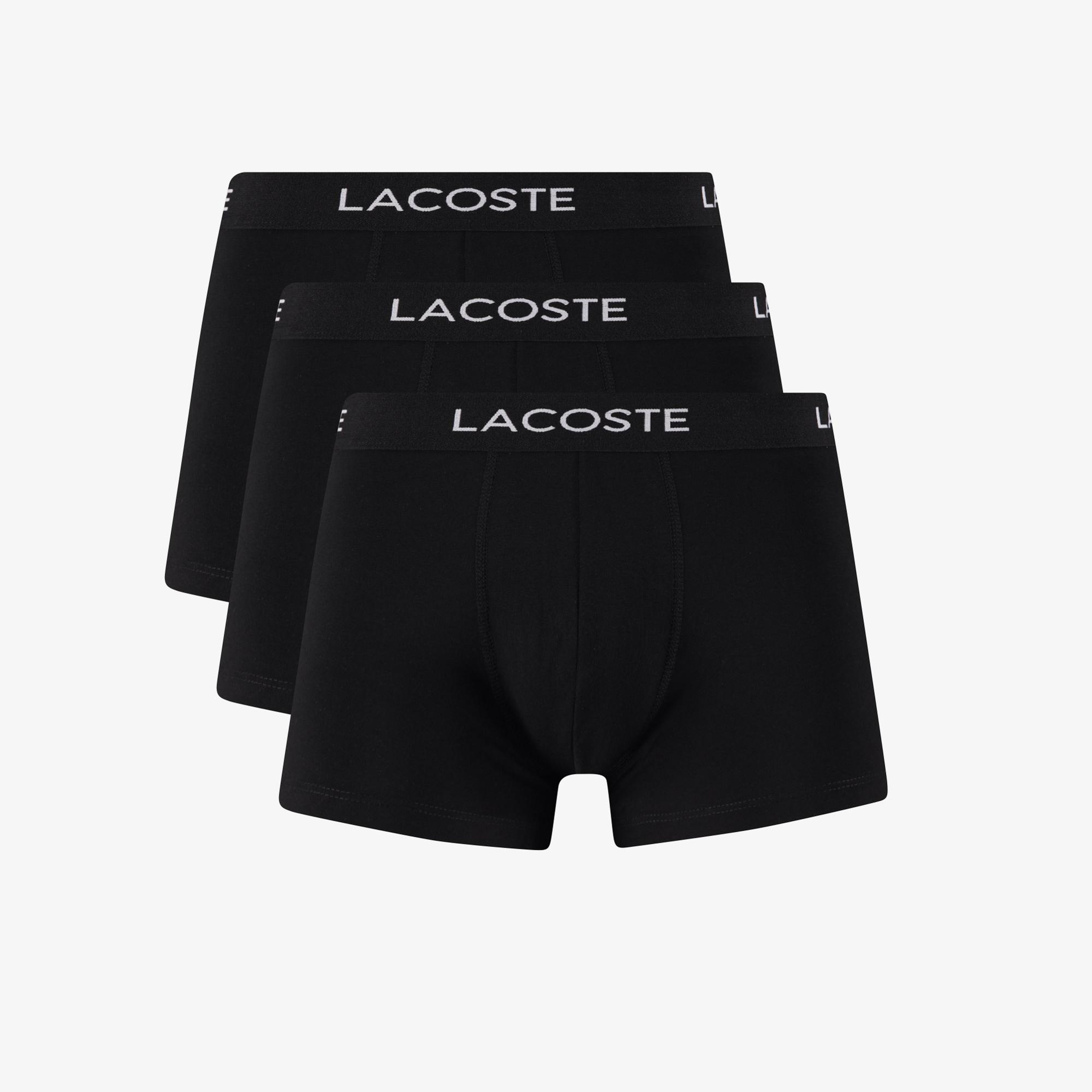 Lacoste Erkek Baskılı 3'lü Siyah Boxer
