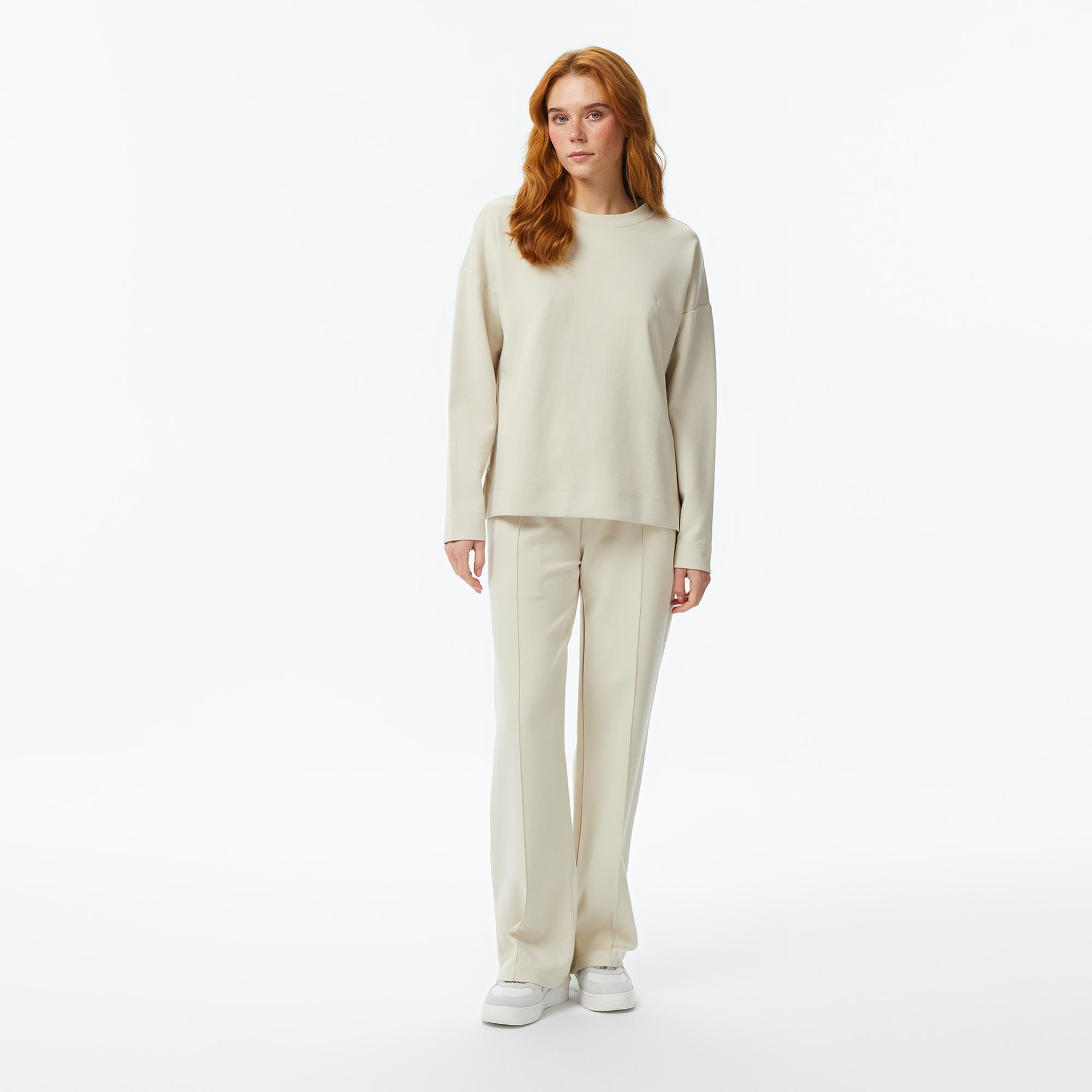 Nautica Kadın Bej Regular Fit Sweatshirt