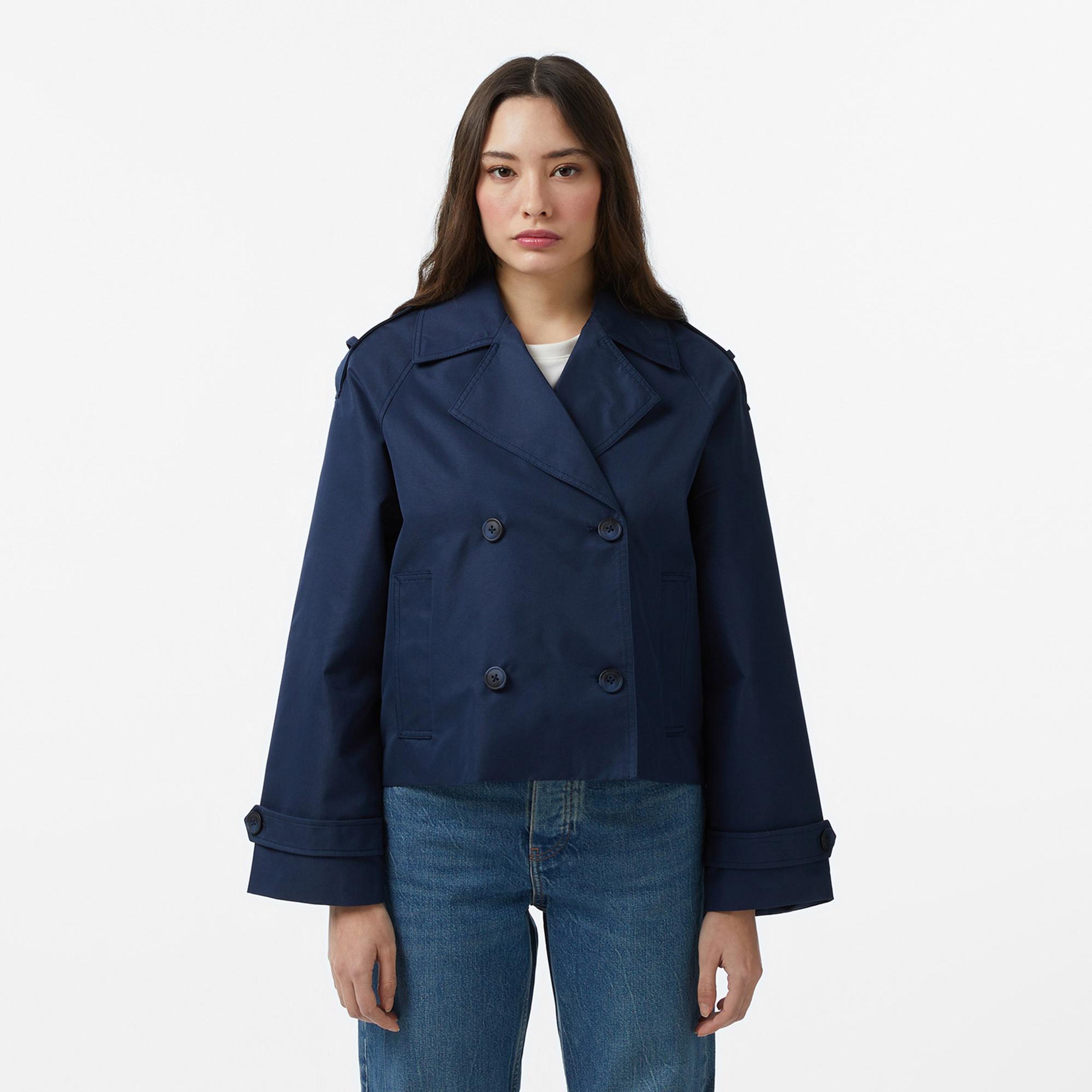 Nautica Kadın Lacivert Regular Fit Trençkot