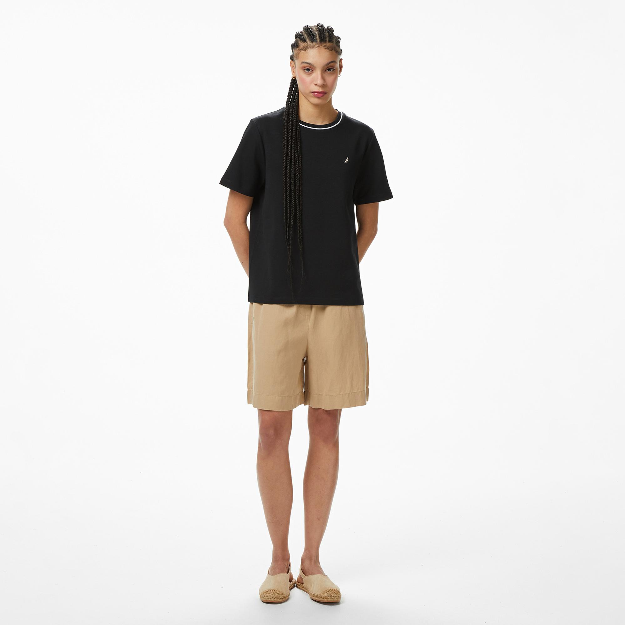 Nautica Kadın Siyah Regular Fit T-Shirt