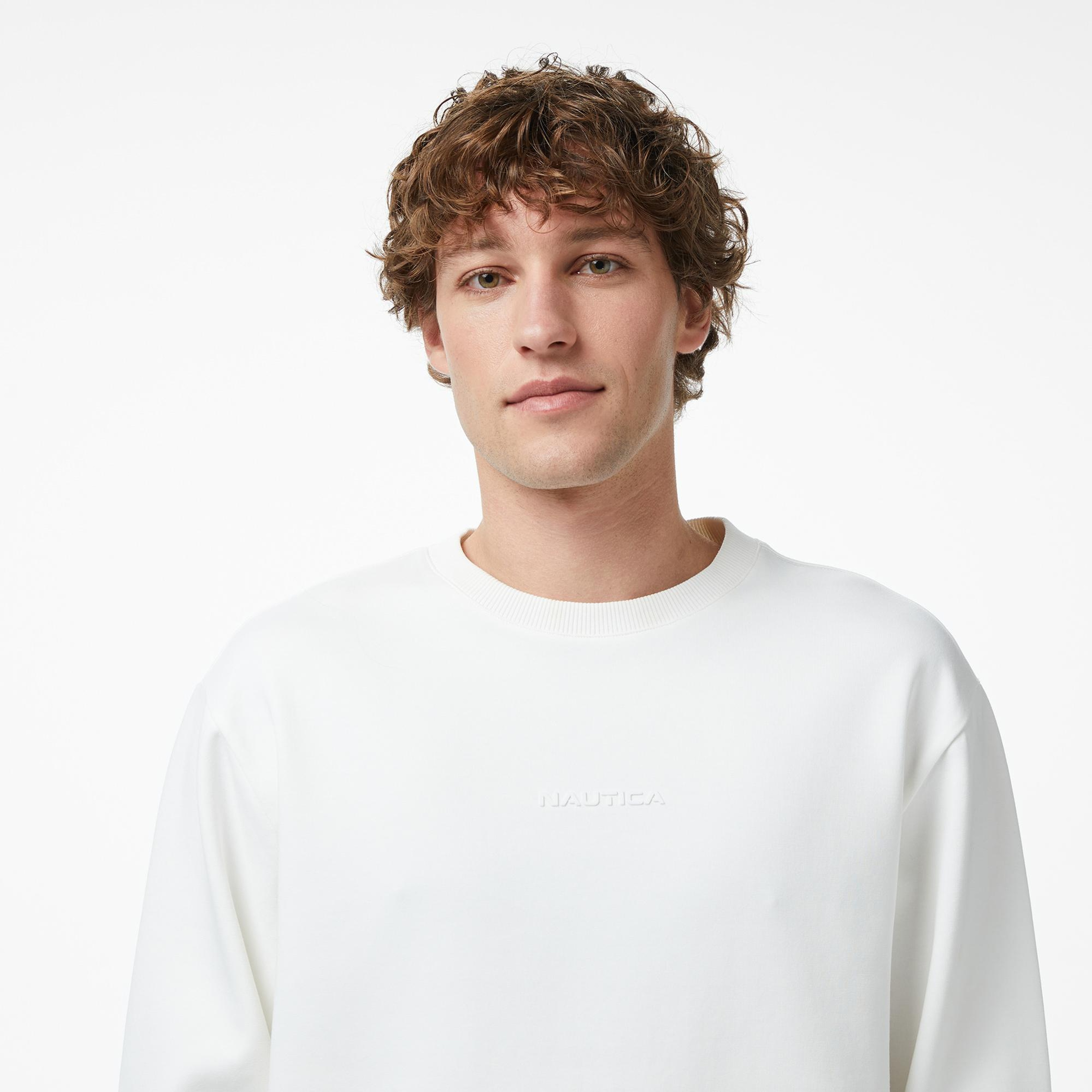 Nautica Erkek Krem Regular Fit Sweatshirt