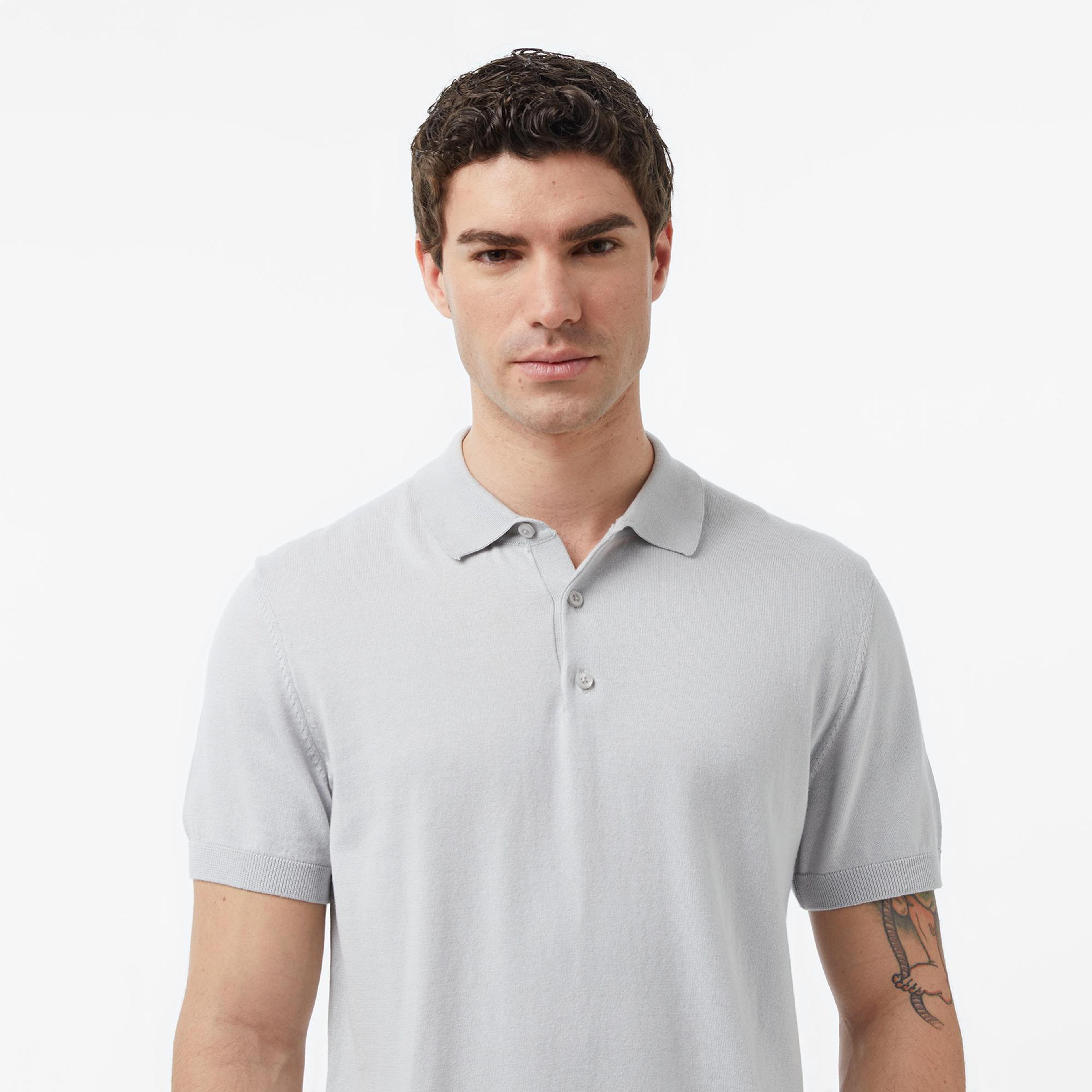 Nautica Erkek Gri Regular Fit Kısa Kollu Triko