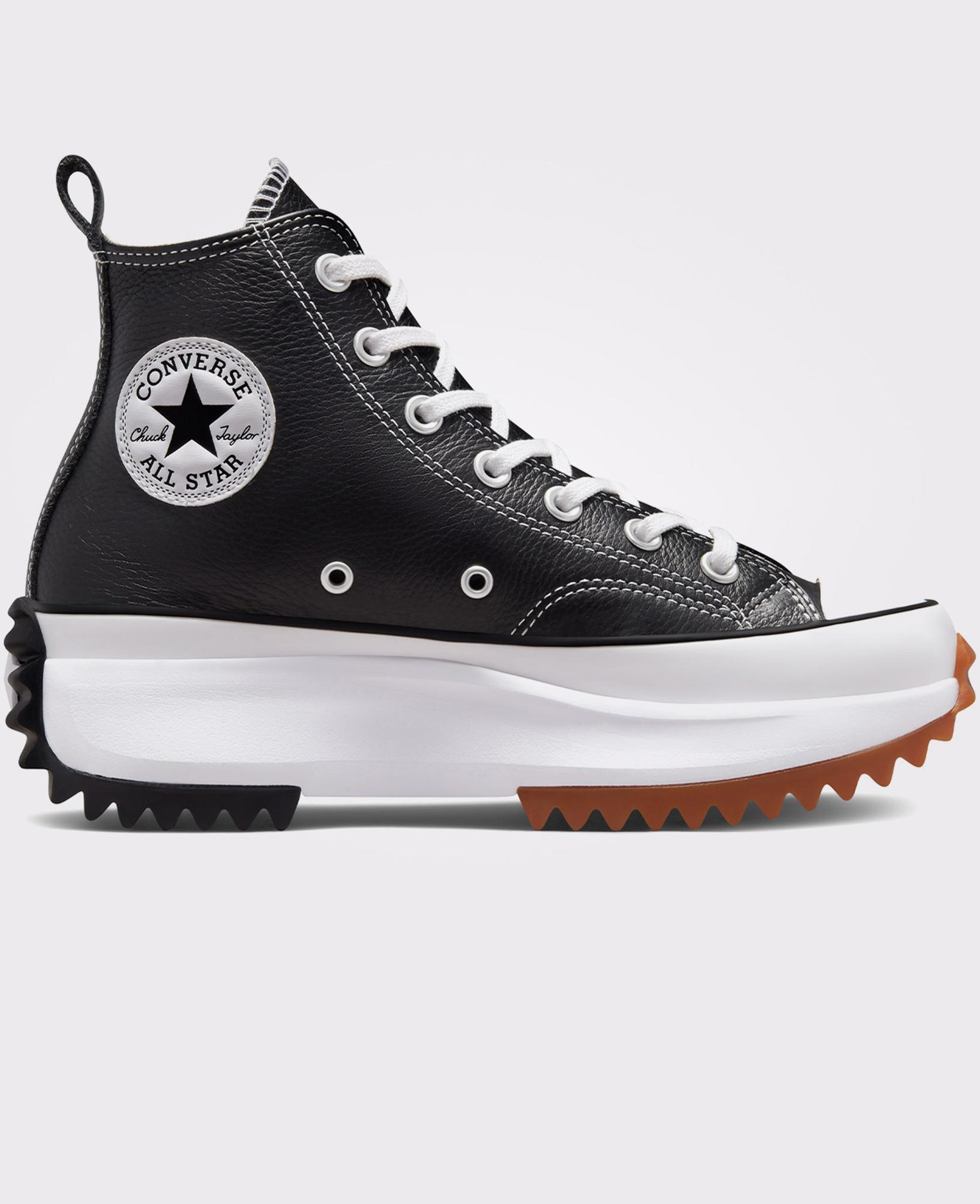 Converse Run Star Hike Foundational Unisex Siyah Deri Platform Sneaker