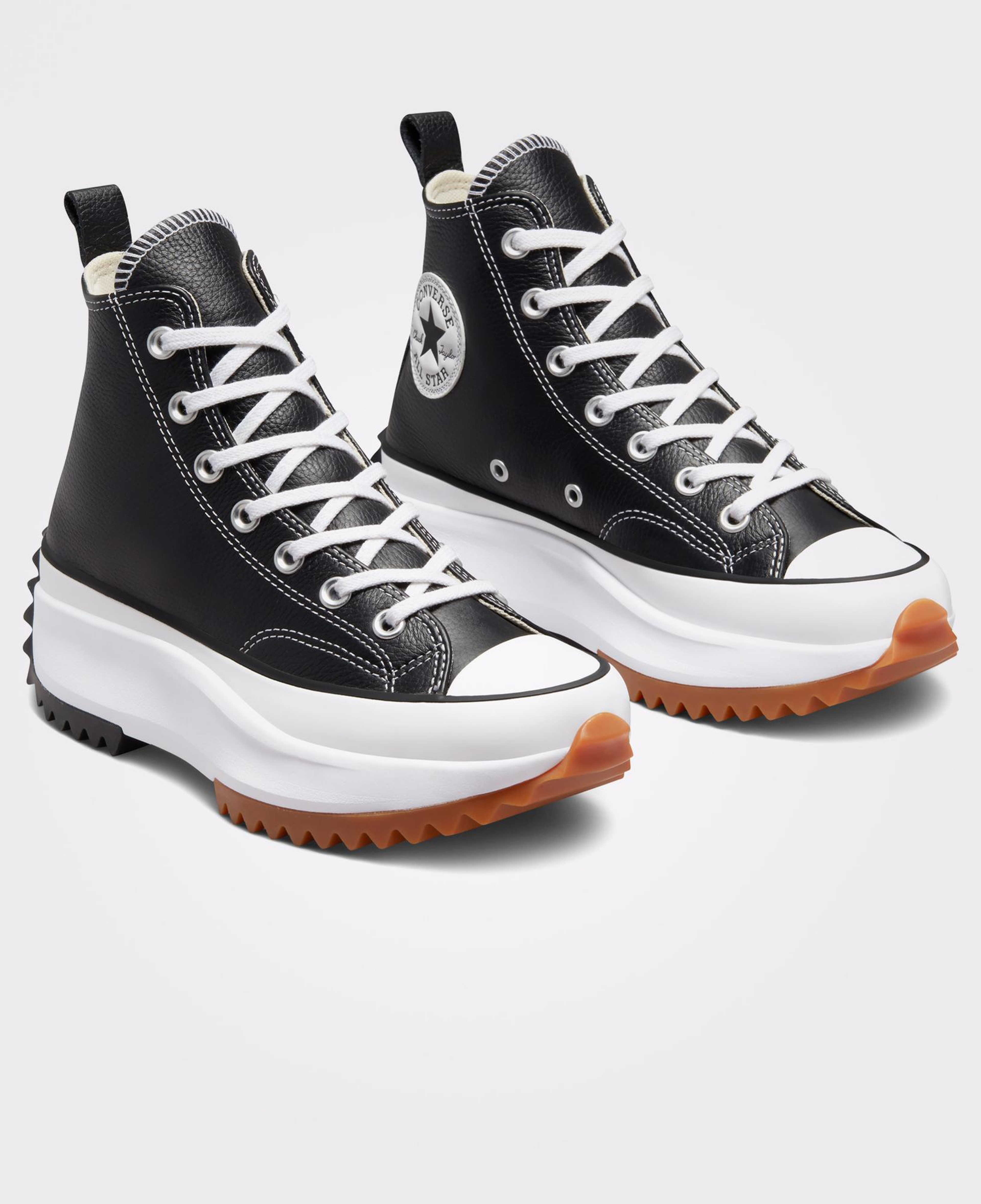 Converse Run Star Hike Foundational Unisex Siyah Deri Platform Sneaker