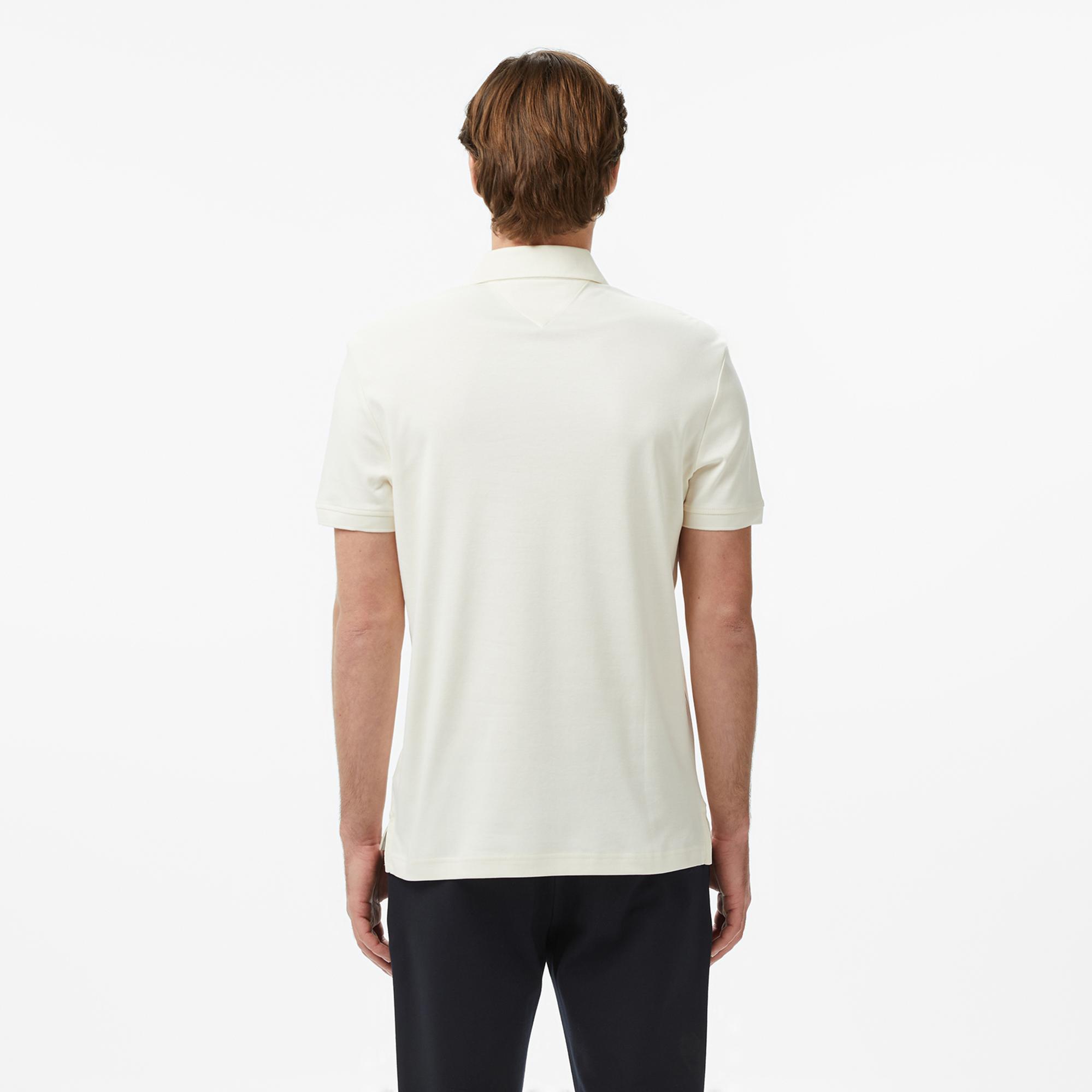 Tommy Hilfiger Elevated Essentials Erkek Krem Rengi Polo Yaka T-Shirt