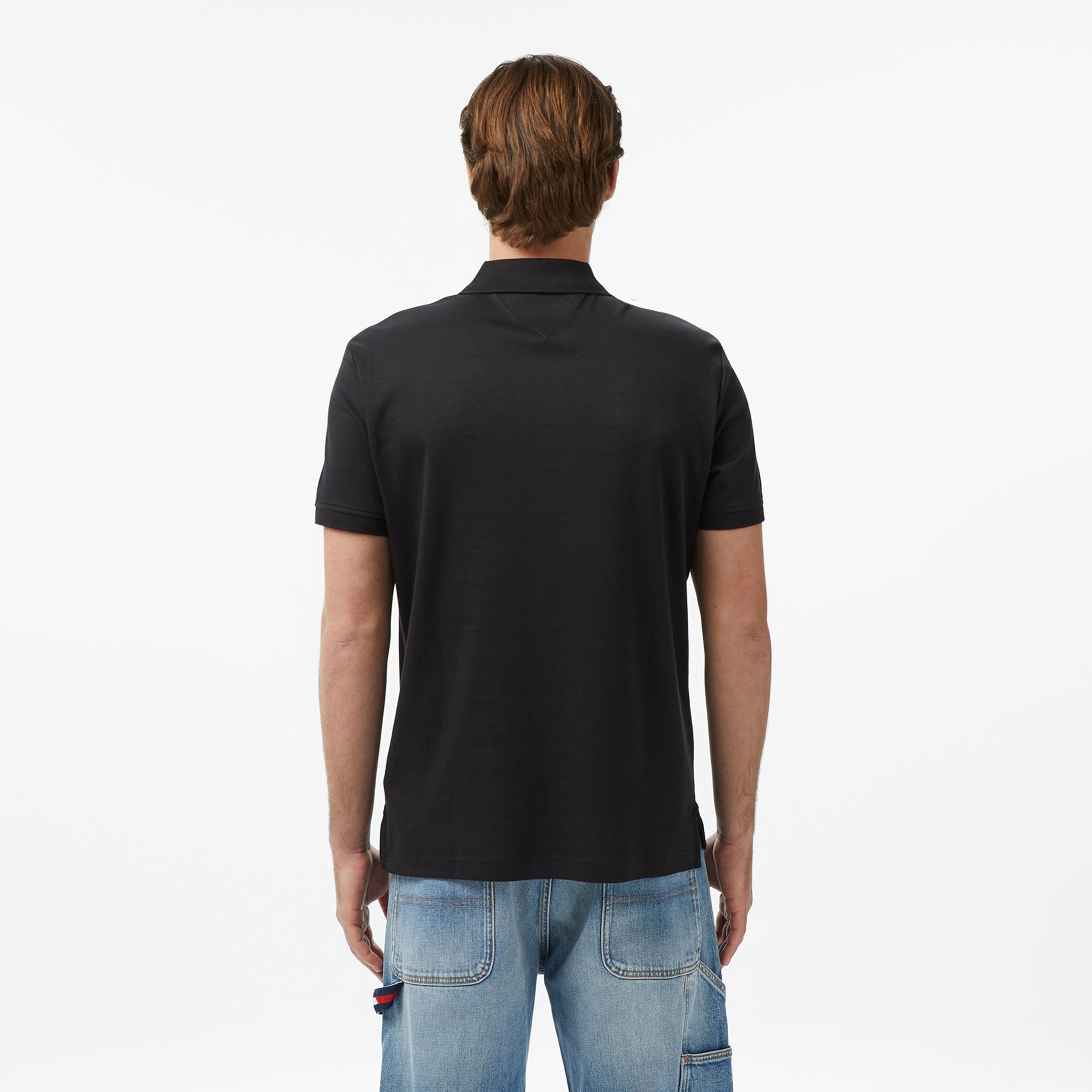Tommy Hilfiger Elevated Essentials Erkek Siyah Polo Yaka T-Shirt
