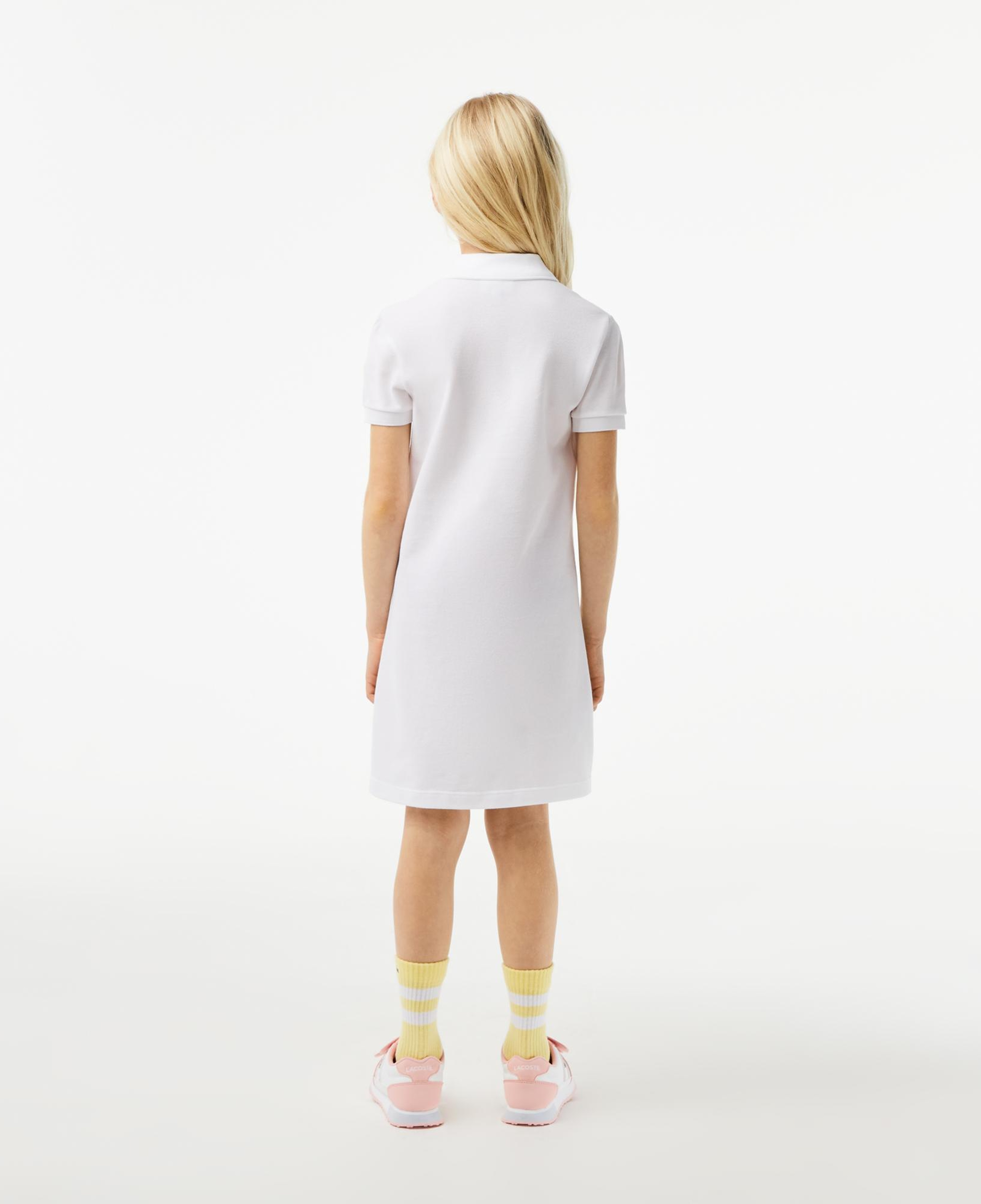 Lacoste Kız Çocuk Kısa Kollu Polo Yaka Beyaz Elbise