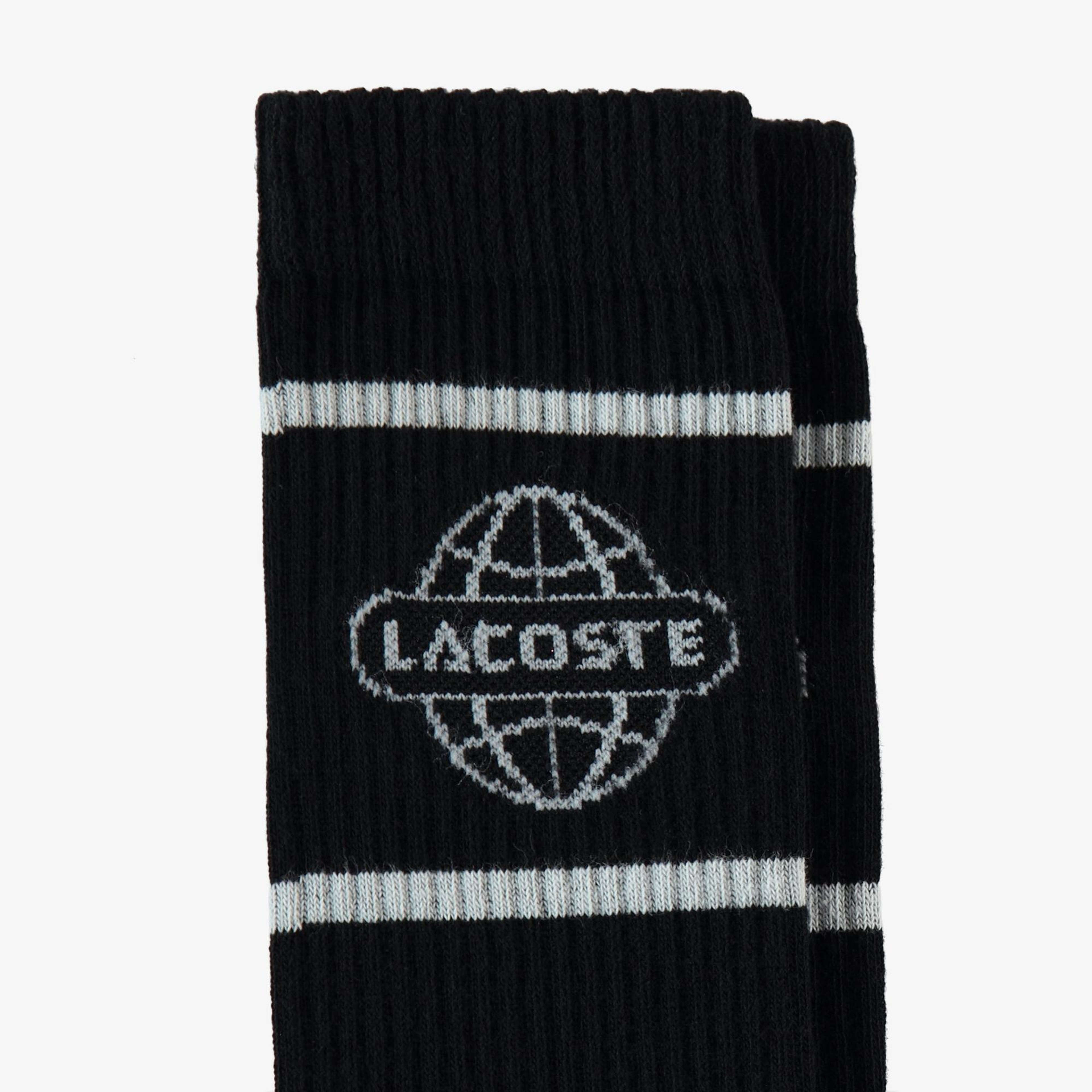 Lacoste Unisex Baskılı Siyah Çorap