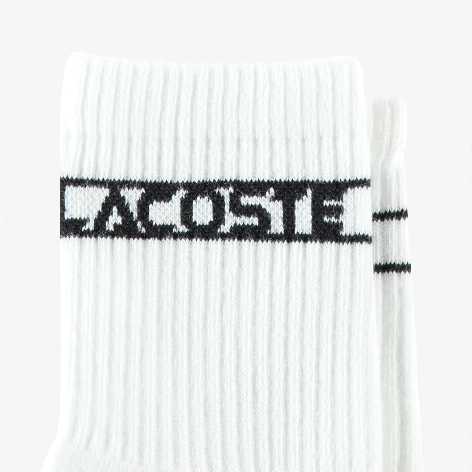 Lacoste Unisex Baskılı Beyaz Çorap