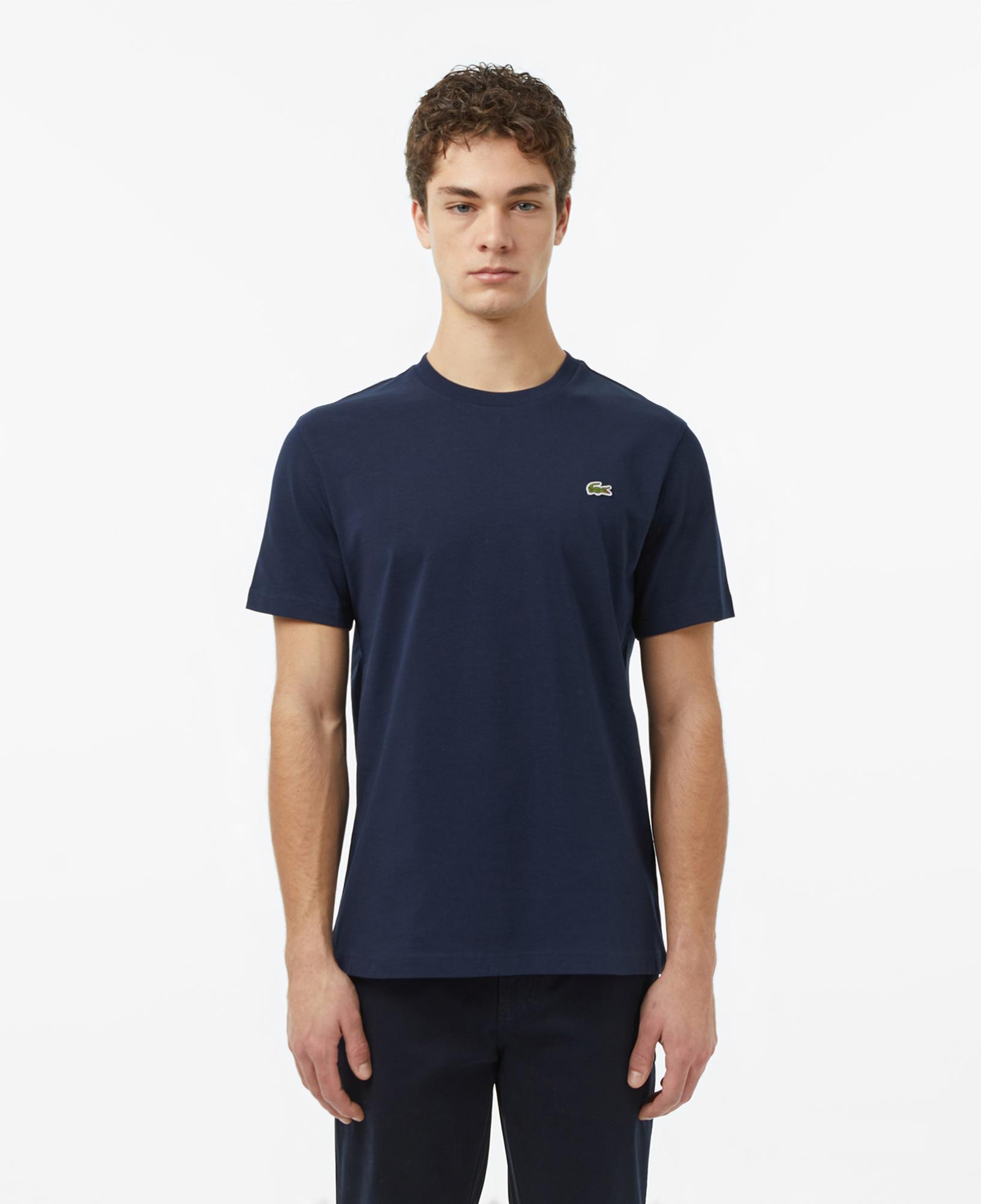 Lacoste x Rolex Paris Unisex Regular Fit Bisiklet Yaka Lacivert T-Shirt