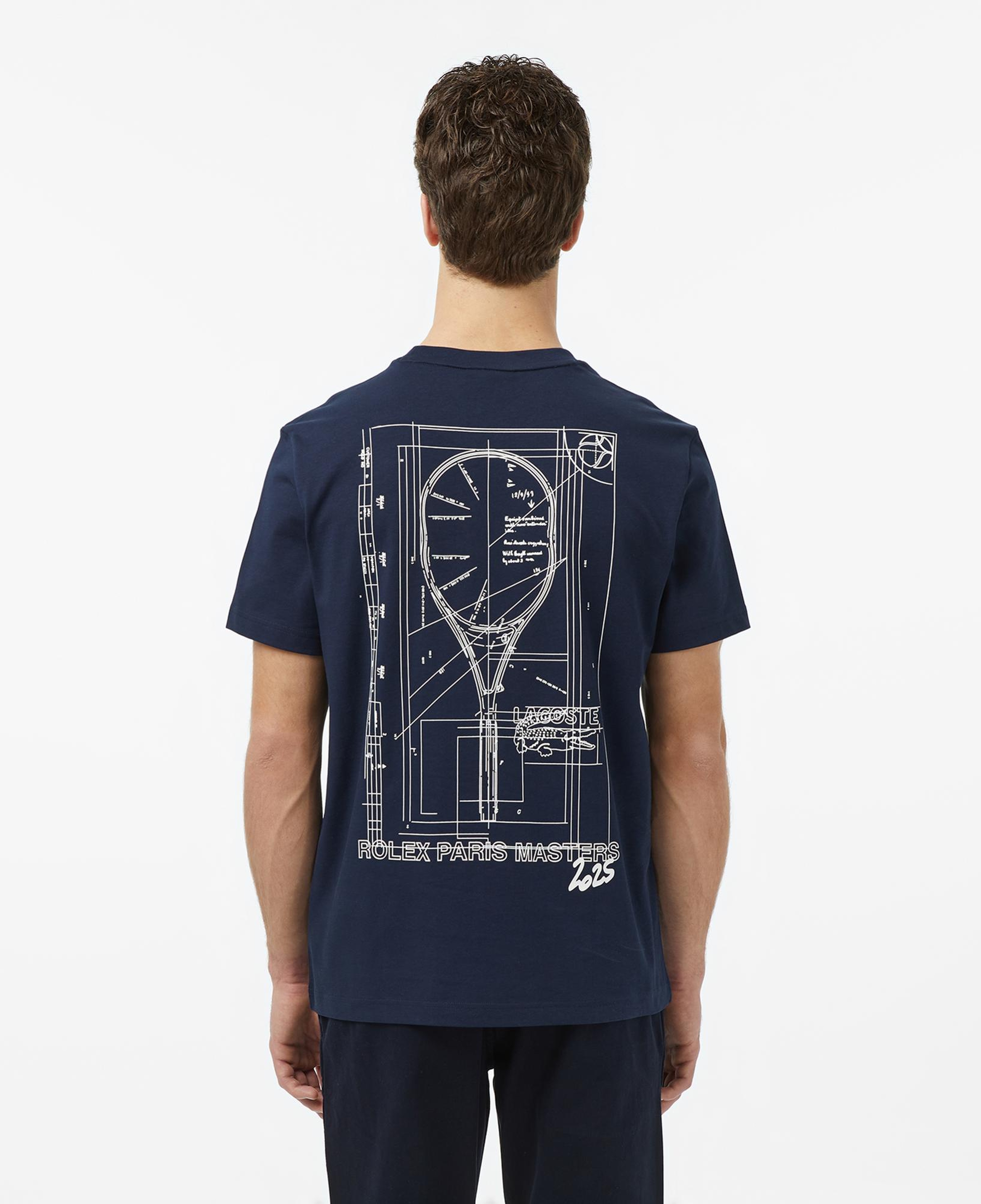 Lacoste x Rolex Paris Unisex Regular Fit Bisiklet Yaka Lacivert T-Shirt