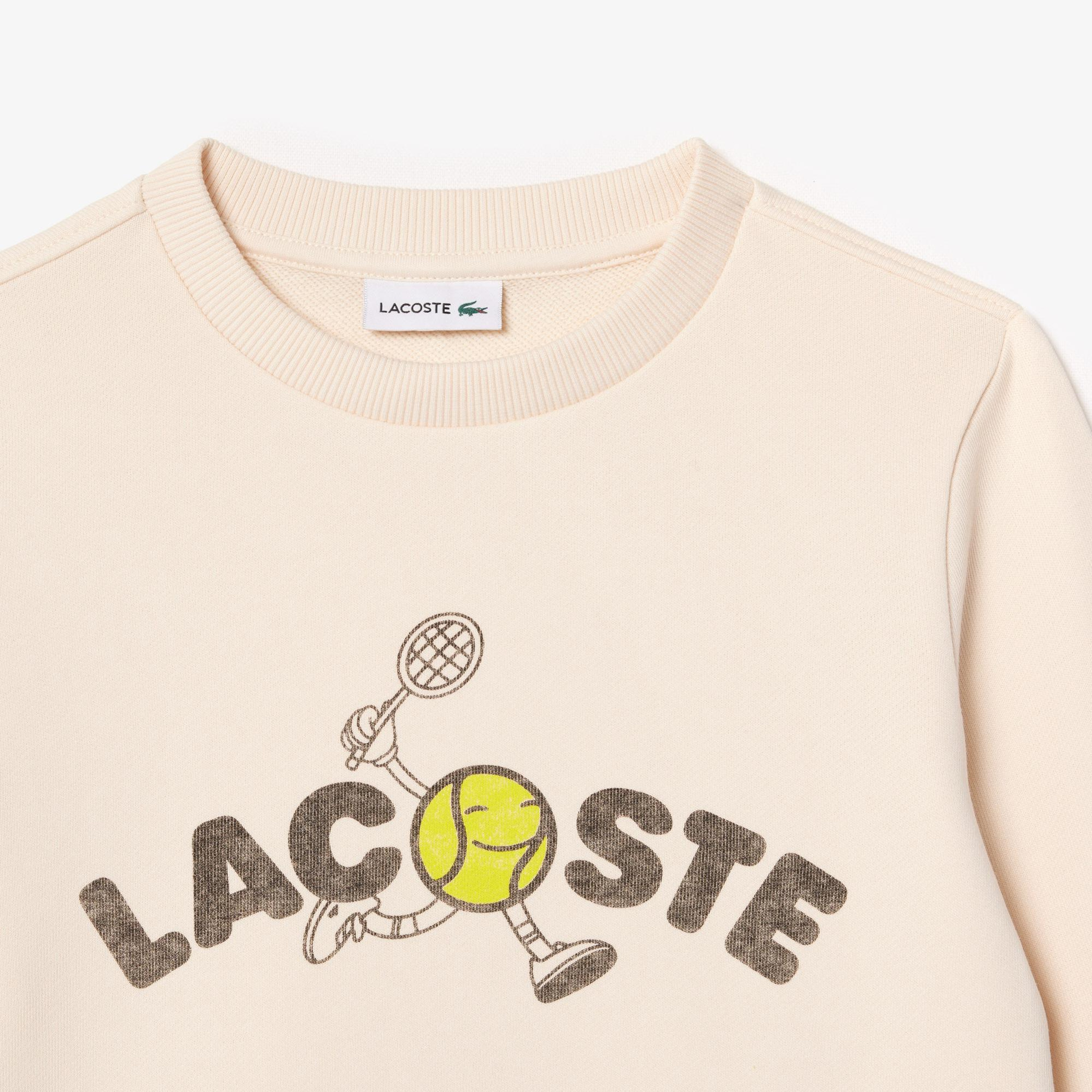 Lacoste Çocuk Baskılı Bej Sweatshirt