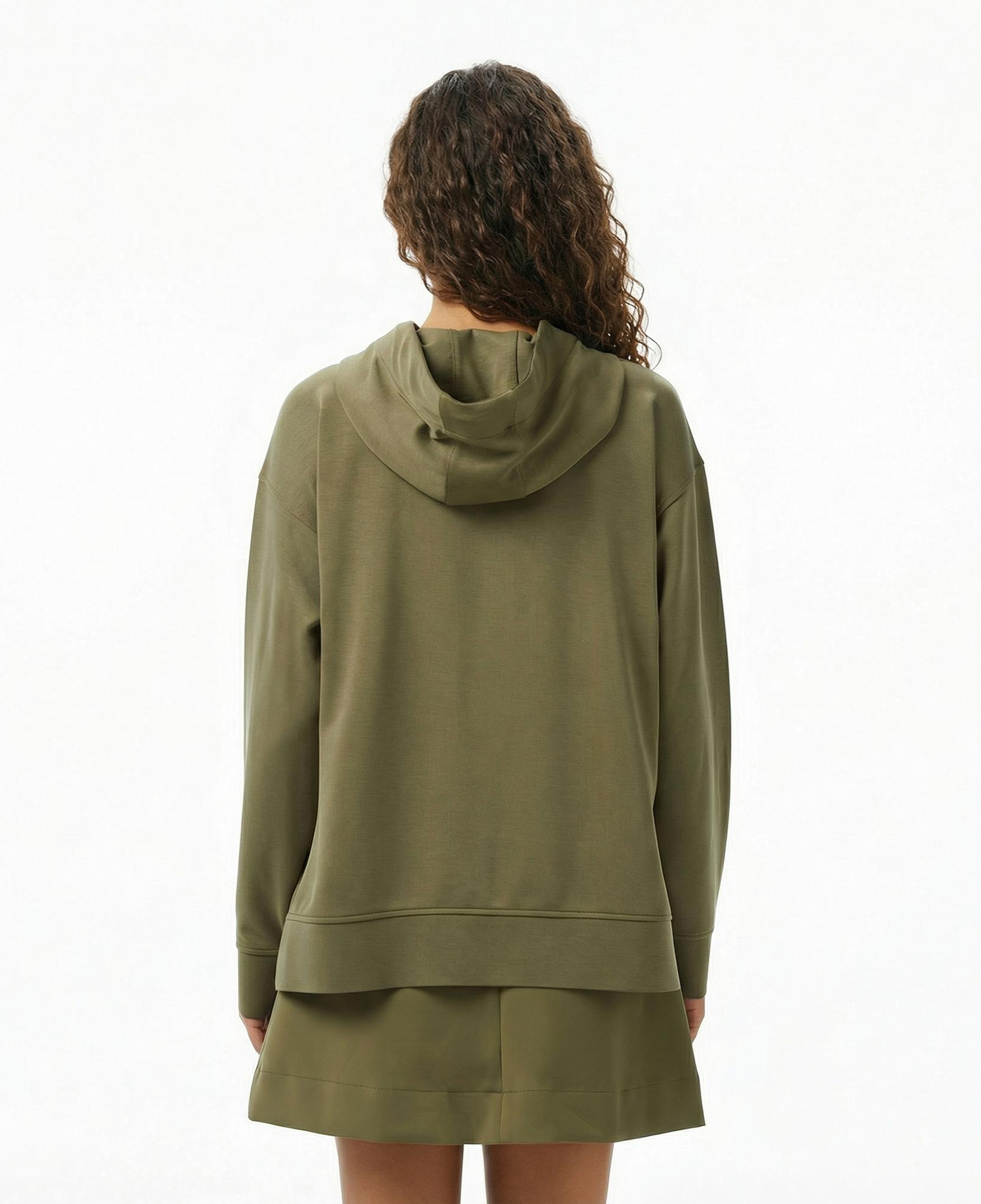 Lacoste Kadın Relaxed Fit Kapüşonlu Haki Sweatshirt