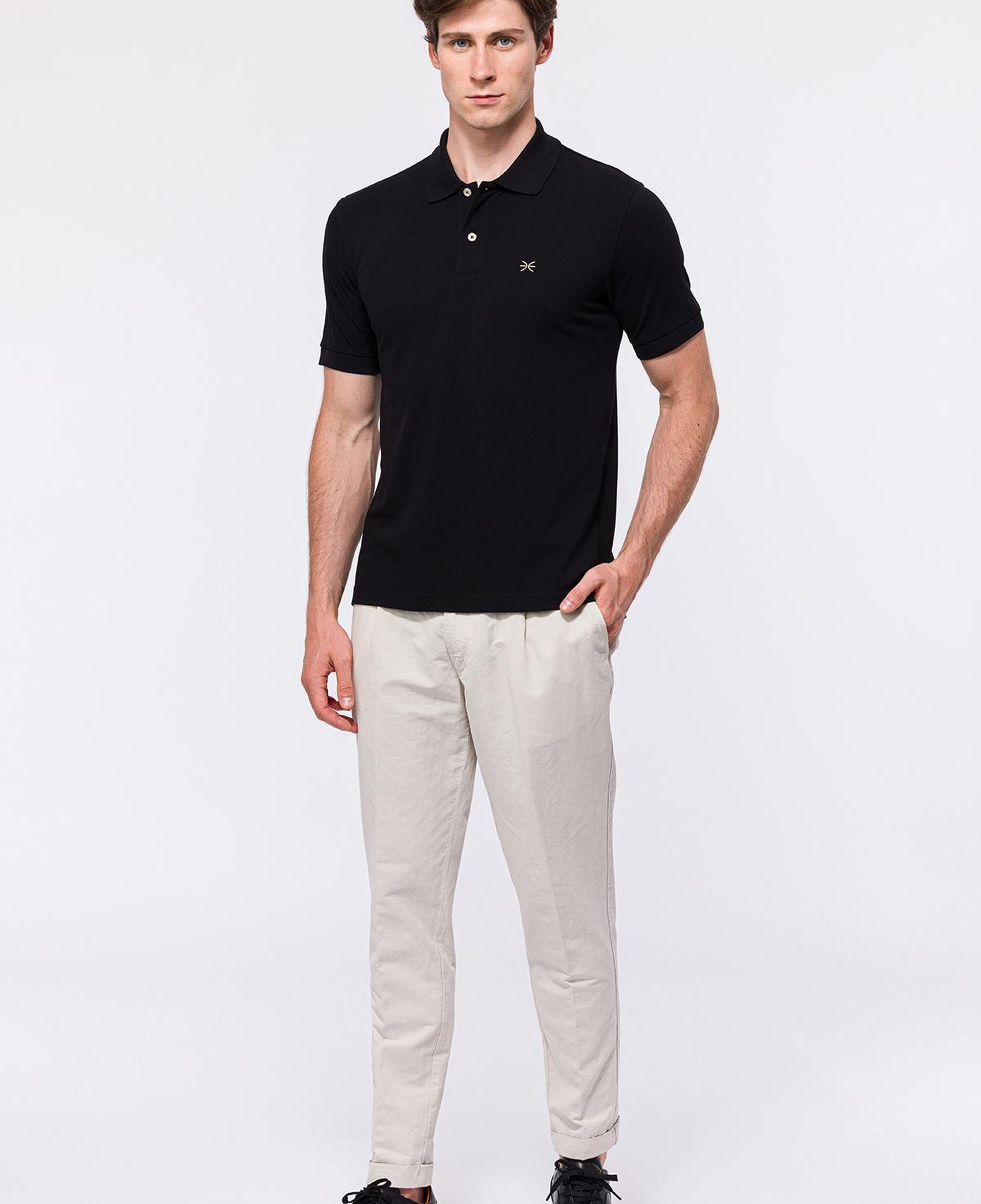 Erkek Siyah Kısa Kollu Polo Yaka T-Shirt