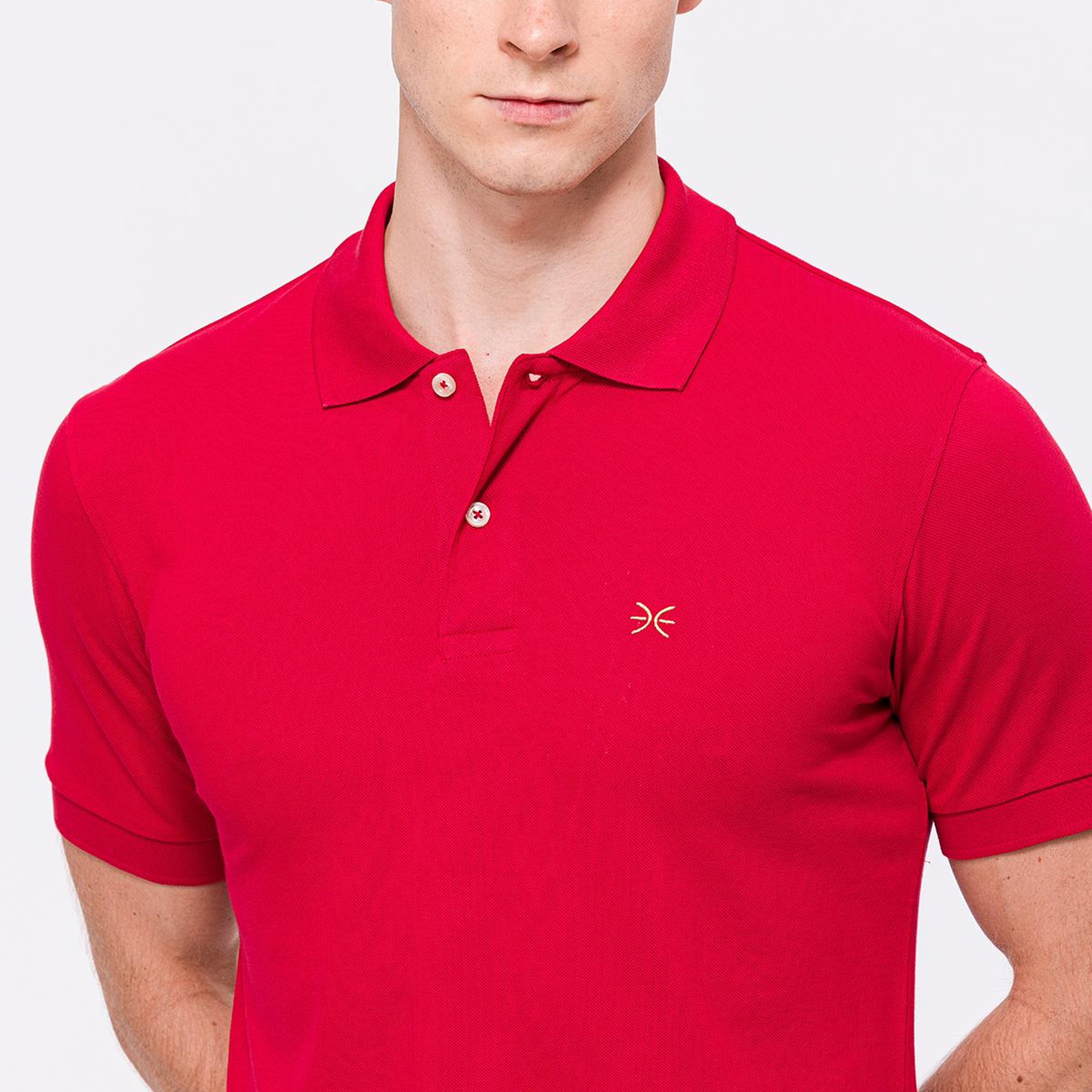 Erkek Kırmızı Kısa Kollu Polo Yaka T-Shirt