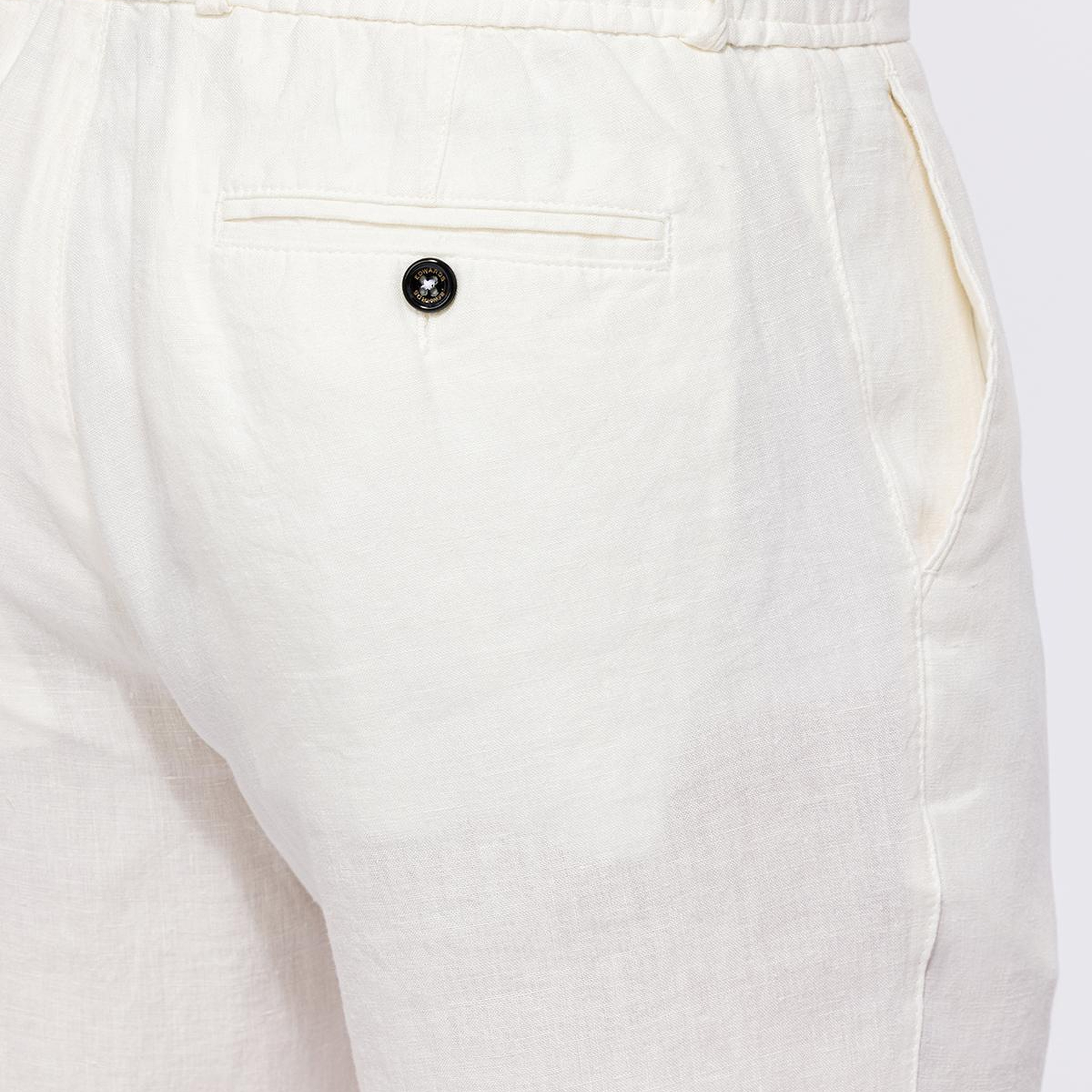 Erkek Beyaz Keten Chino Şort